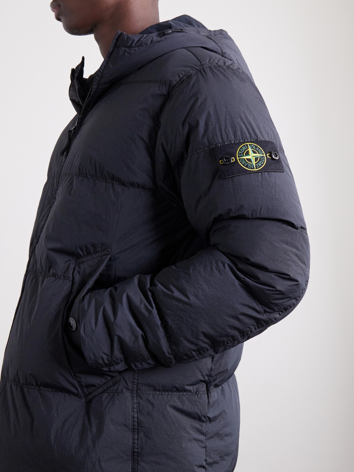 Hooded Garment-Dyed Crinkle Reps Ny Shell Down Jacket