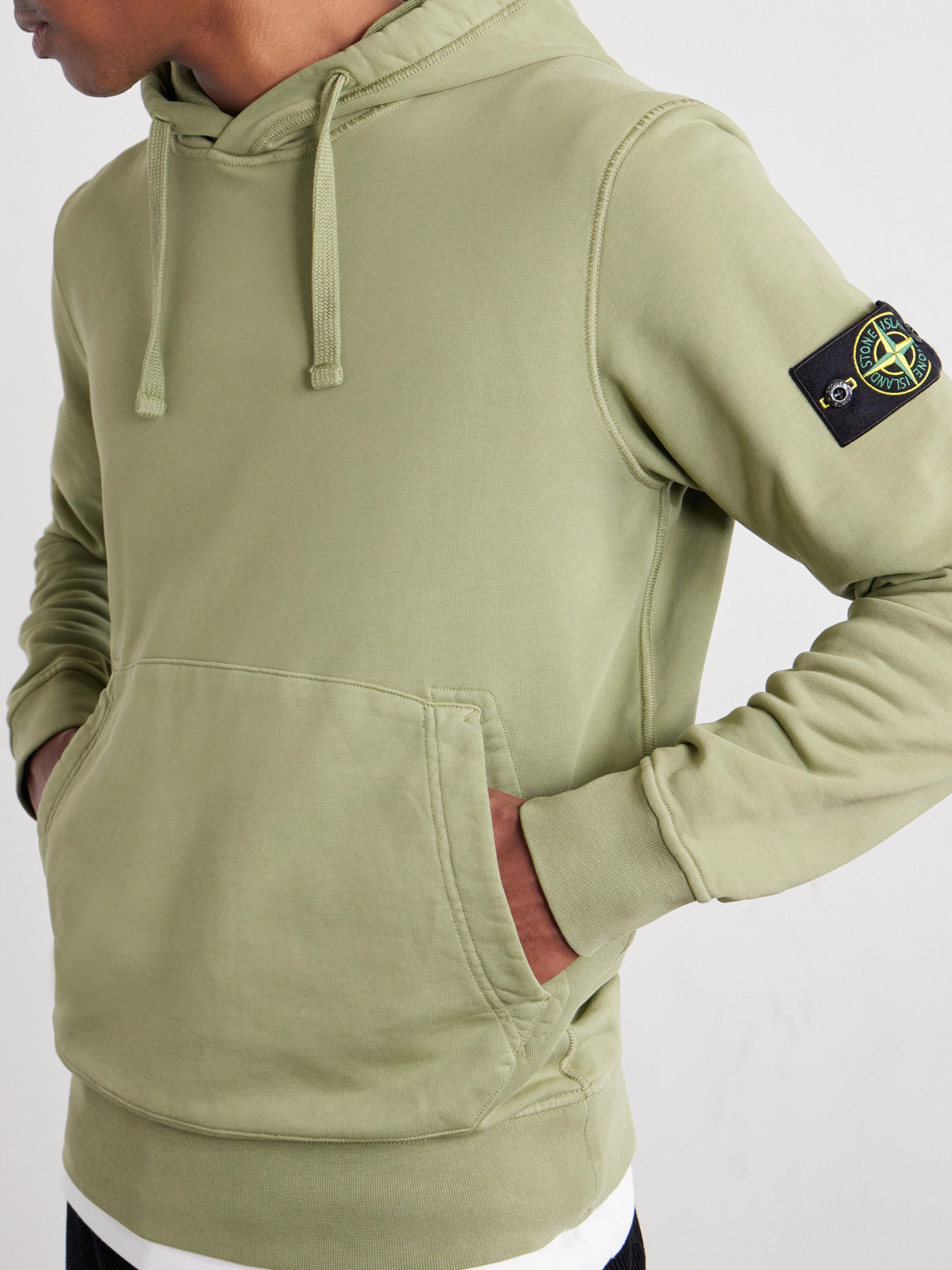 Garment-Dyed Cotton-Fleece Hoodie