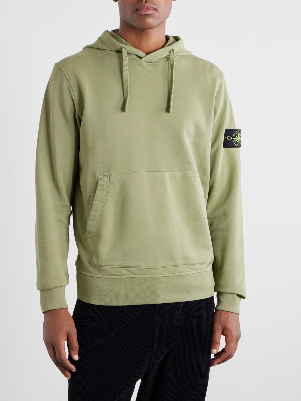 Garment-Dyed Cotton-Fleece Hoodie