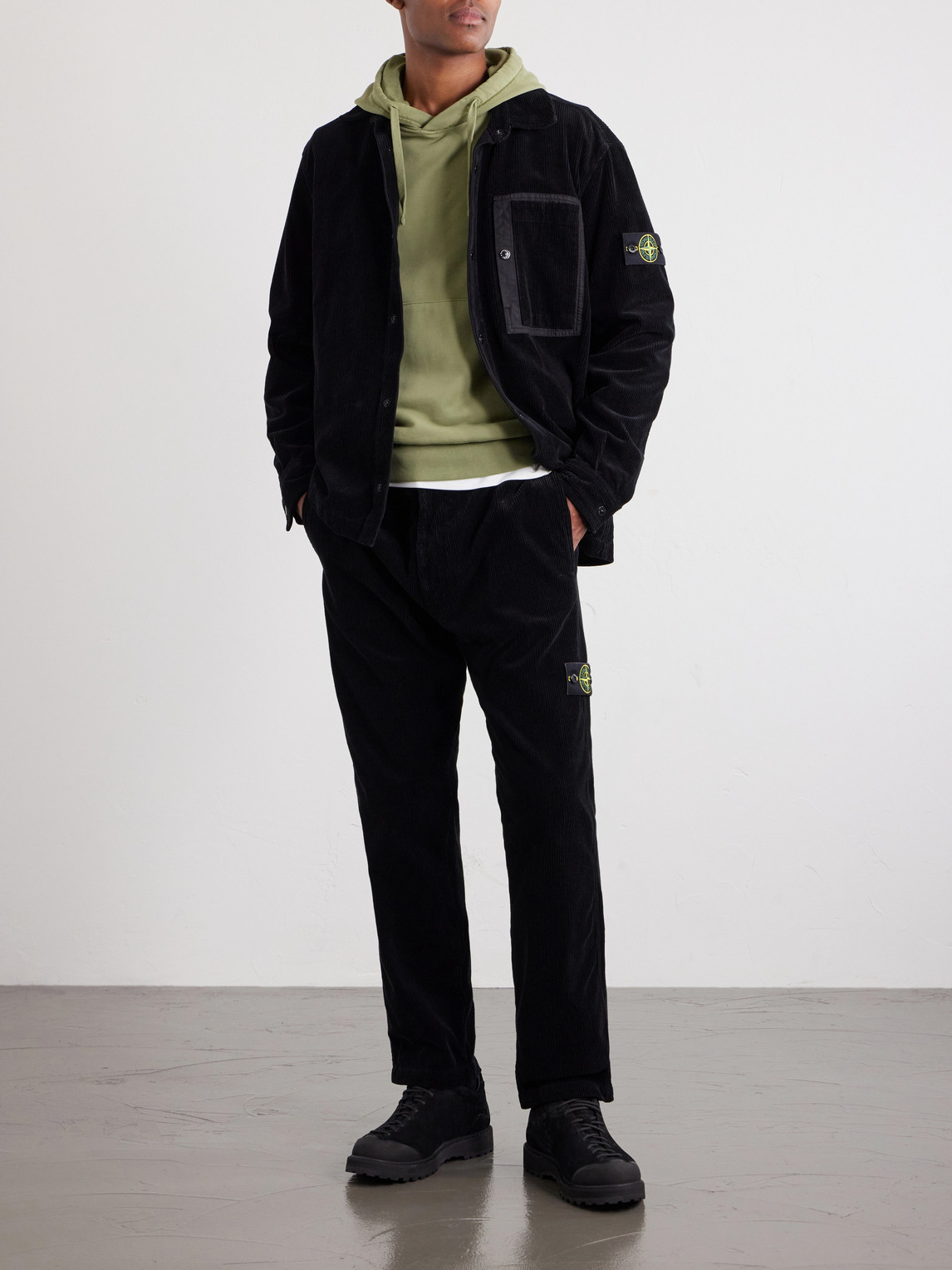 Garment-Dyed Cotton-Fleece Hoodie