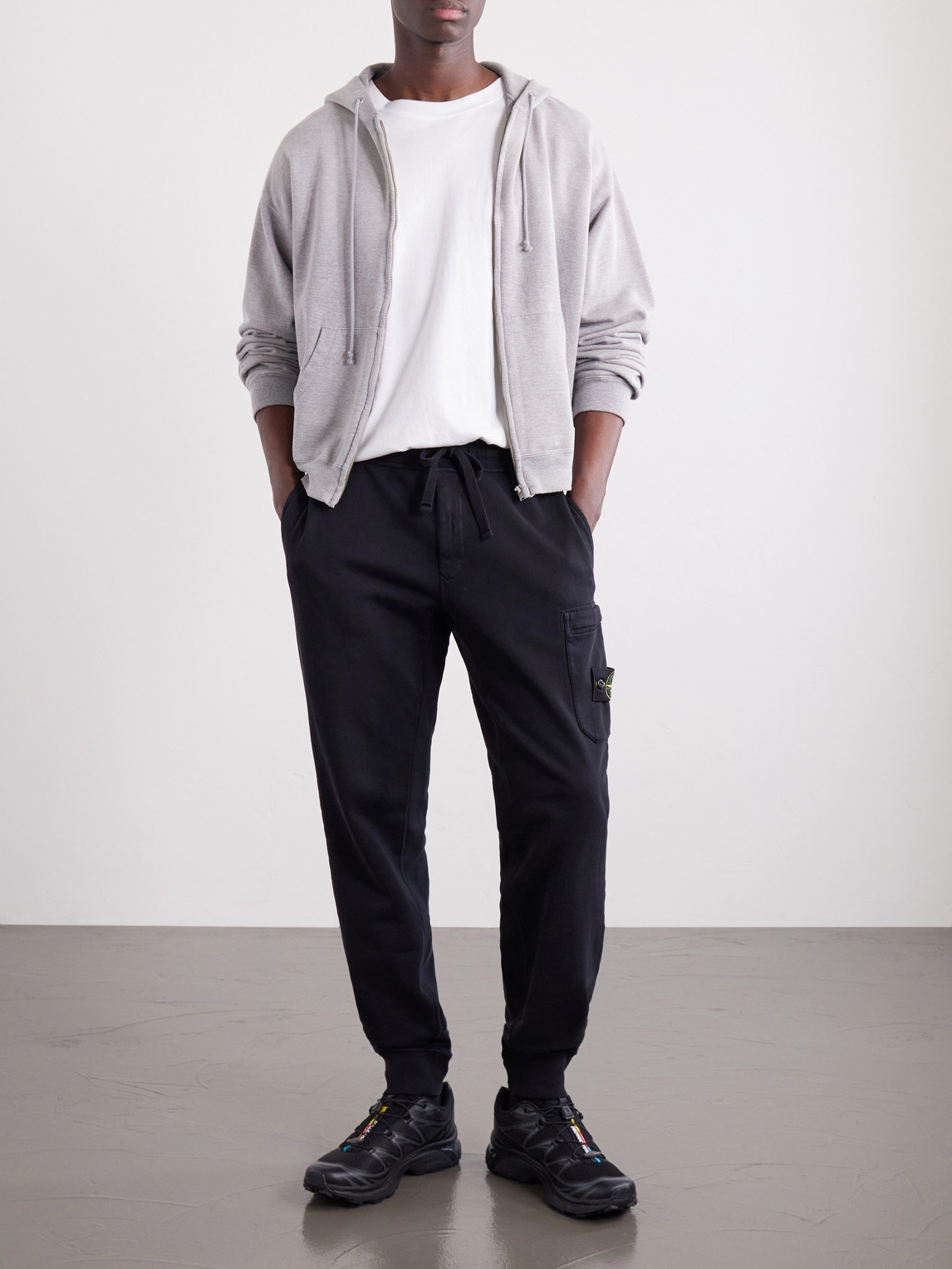 Straight-Leg Garment-Dyed Cotton-Fleece Sweatpants