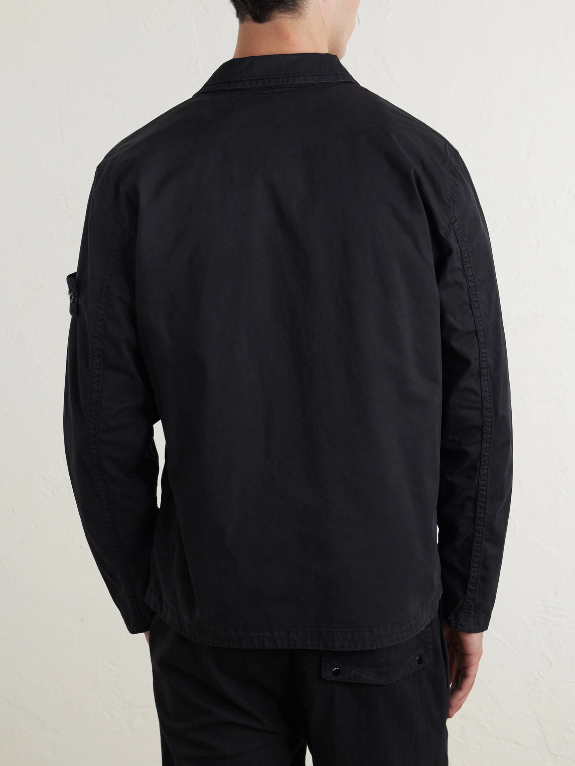 Garment-Dyed Organic Stretch Cotton-Twill Overshirt