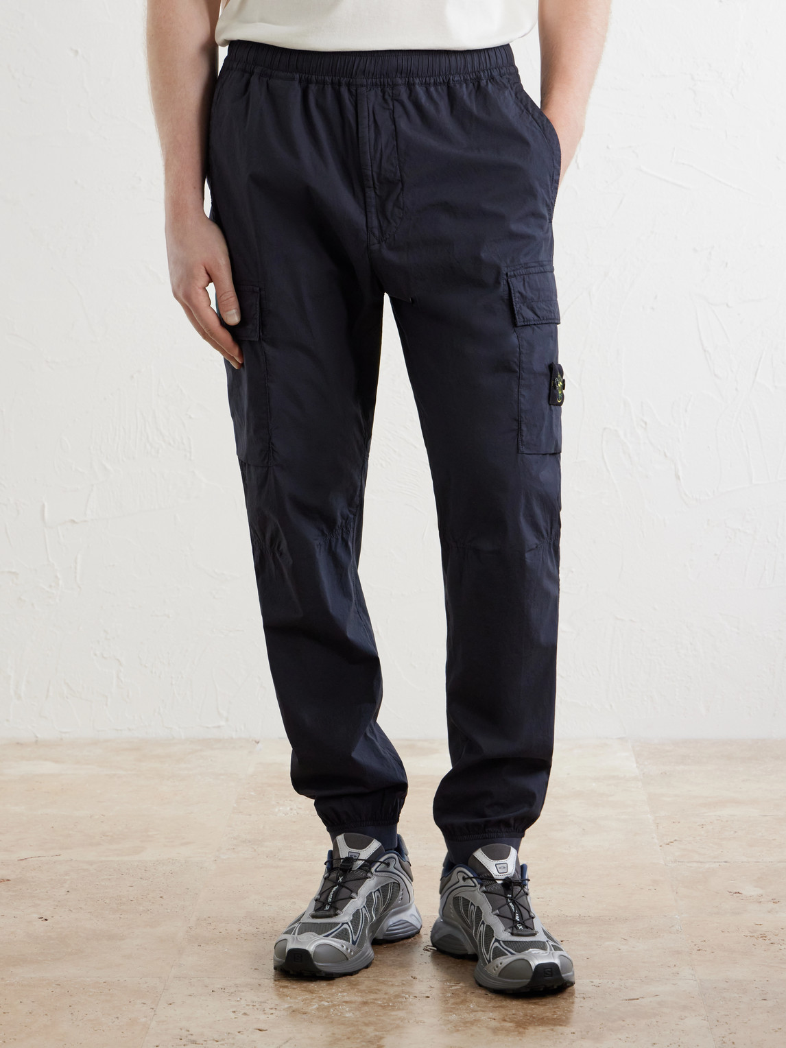 Tapered Cotton-Blend Trousers