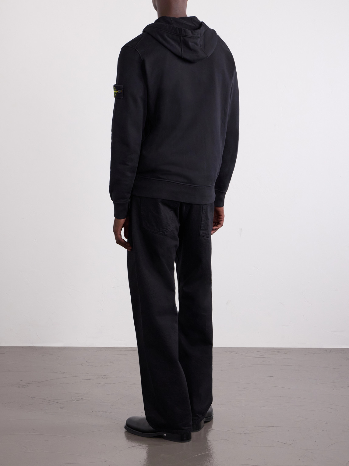 Garment-Dyed Organic Cotton-Fleece Zip-Up Hoodie
