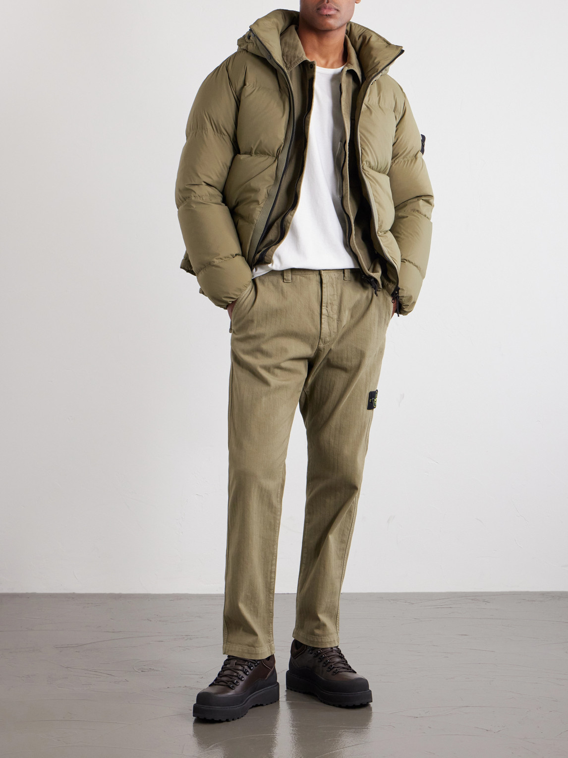 Padded Quilted Cordura® Ripstop Hooded Down Jacket