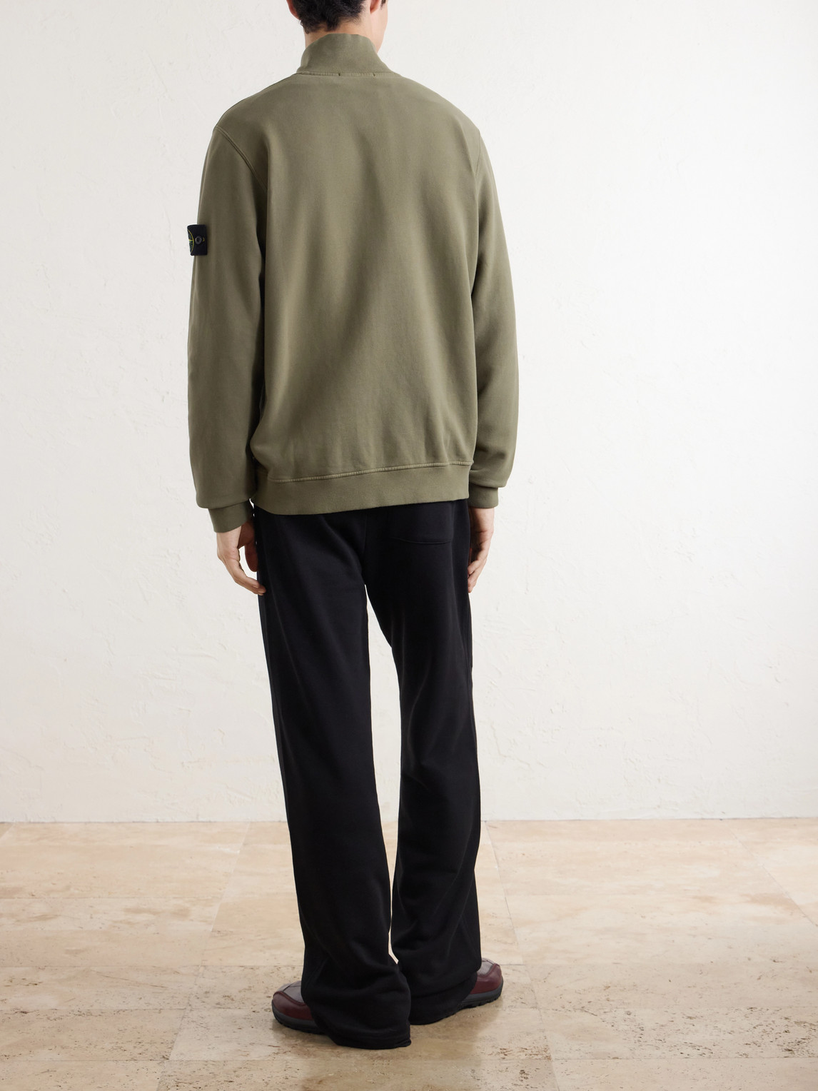 Cotton-Jersey Zip-Up Sweater