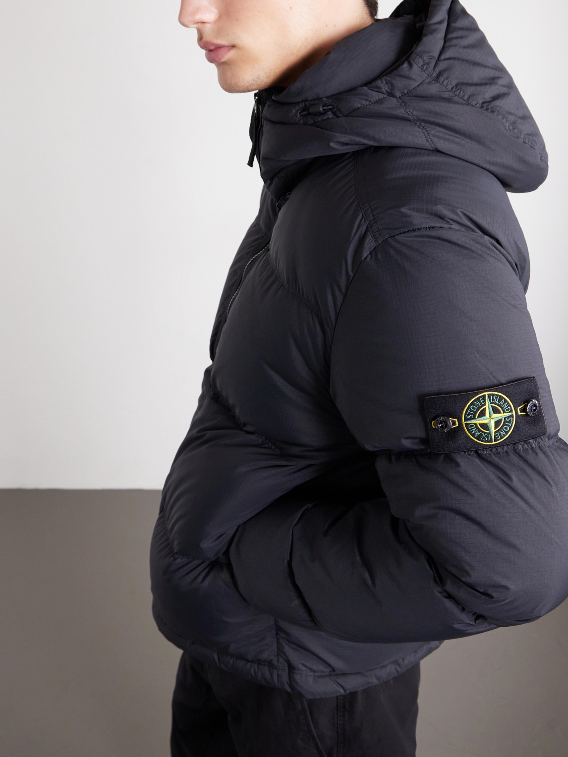 Padded Quilted Ripstop Cordura® Advanced Fabrics Hooded Down Jacket