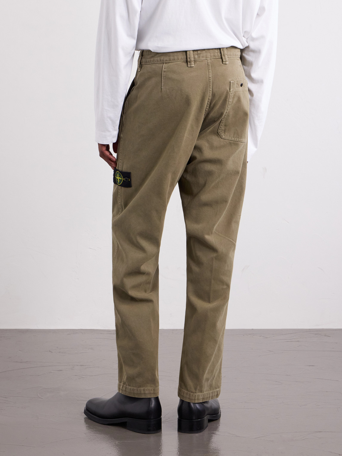 Straight-Leg Old-Effect Garment-Dyed Organic Panama Cotton Trousers