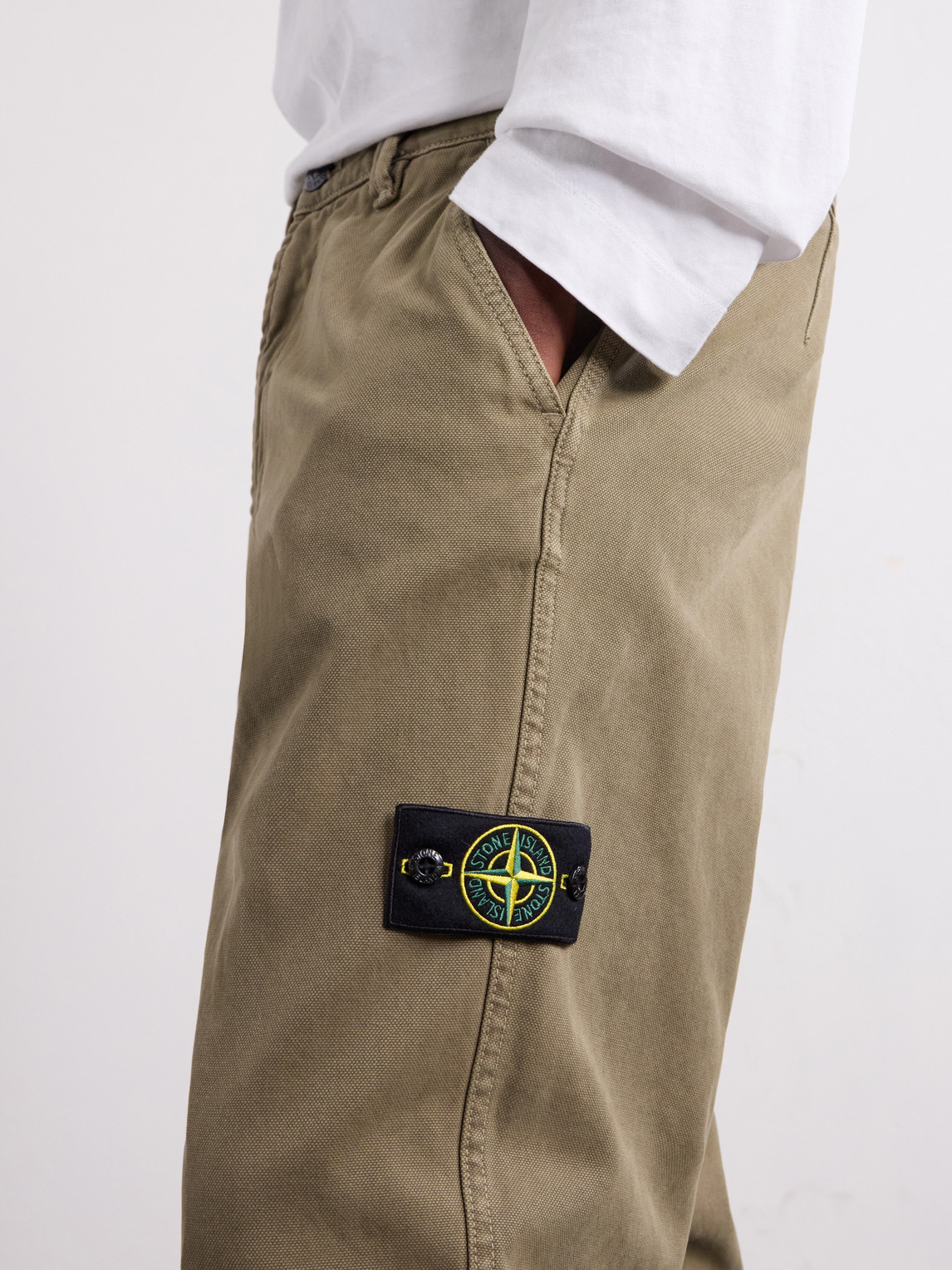 Straight-Leg Old-Effect Garment-Dyed Organic Panama Cotton Trousers