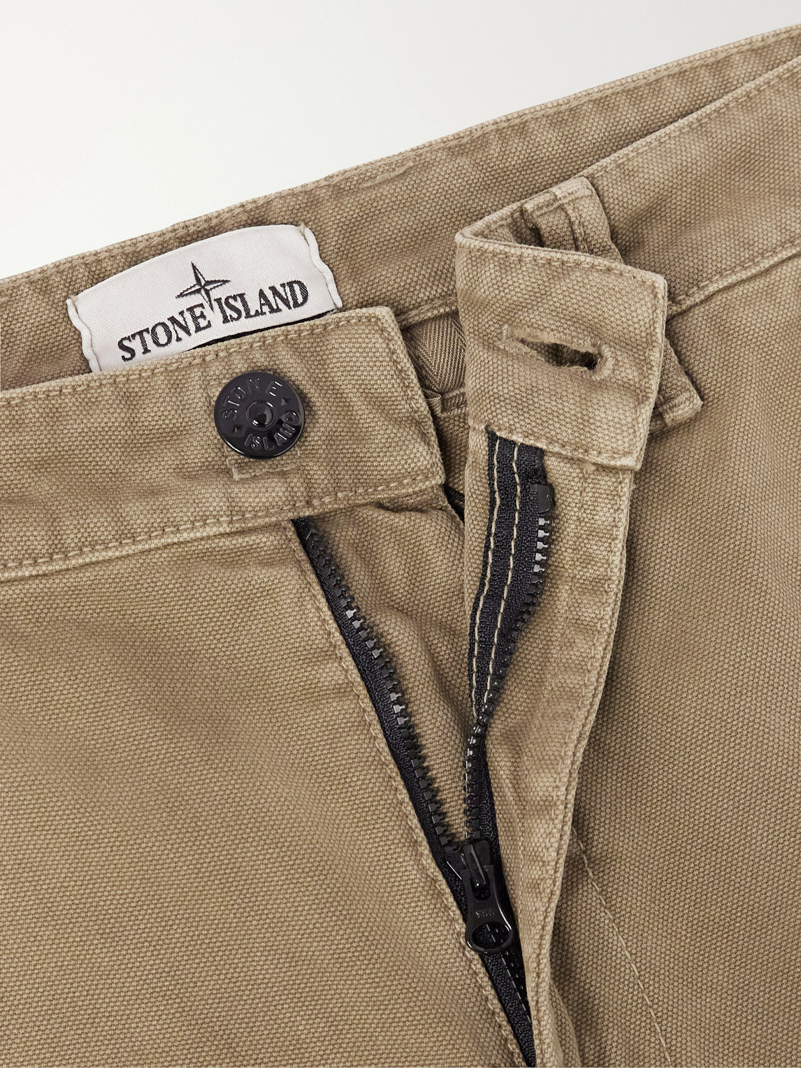Straight-Leg Old-Effect Garment-Dyed Organic Panama Cotton Trousers