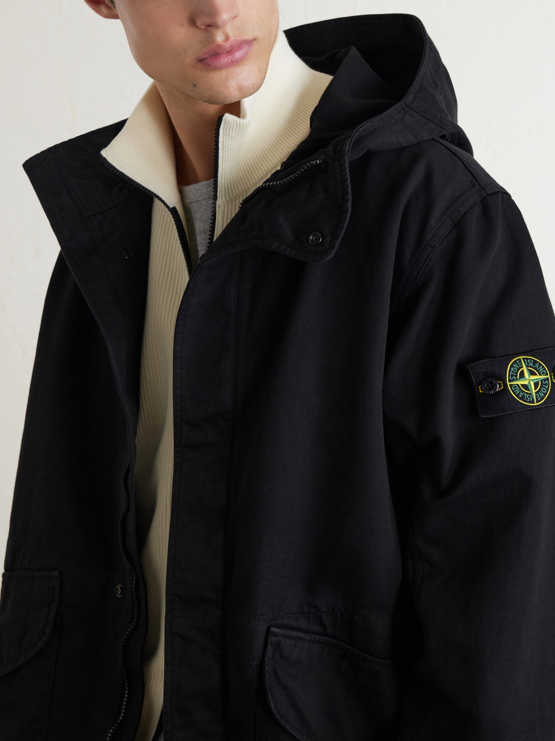 Anti-Drop Garment-Dyed Dense Cotton Twill-Tc Hooded Jacket