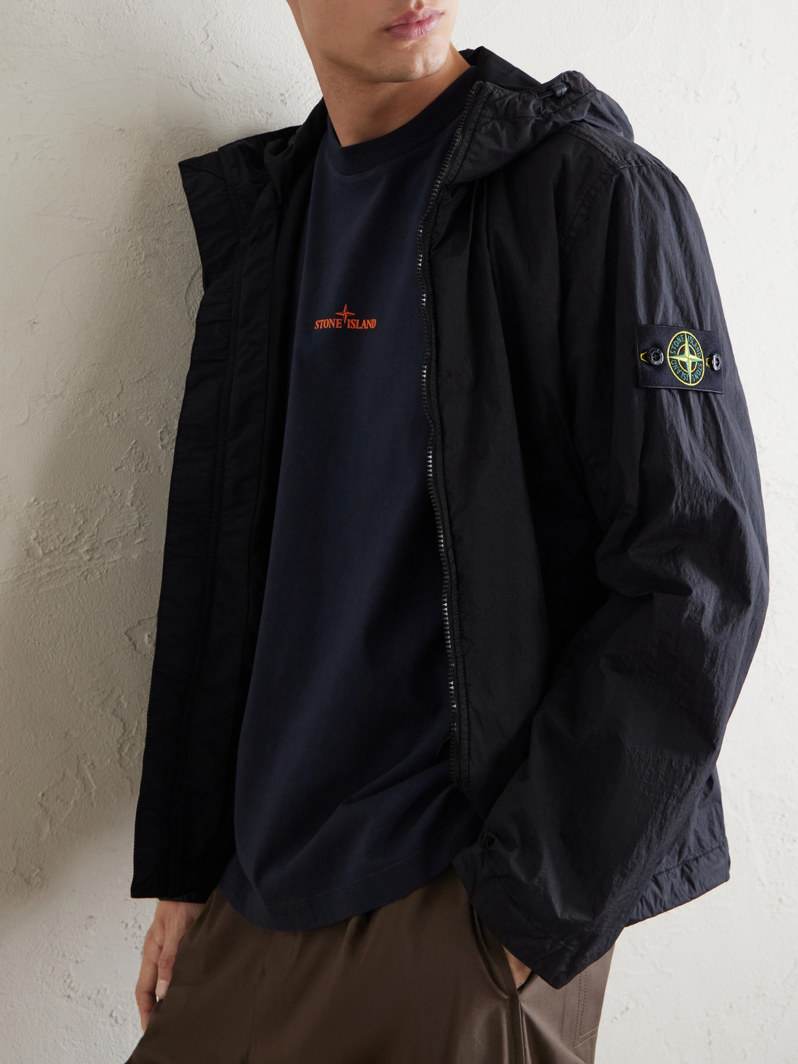 Wind-Resistant Anti-Drop Crinkle Reps Ny Shell Hooded Jacket
