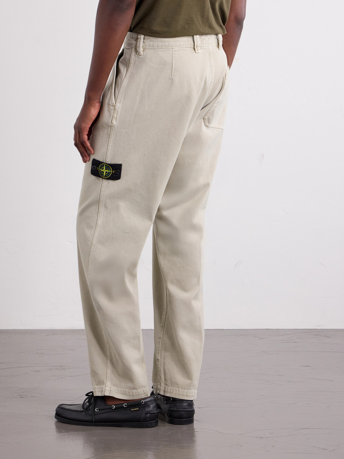 Straight-Leg Garment-Dyed Cotton Trousers