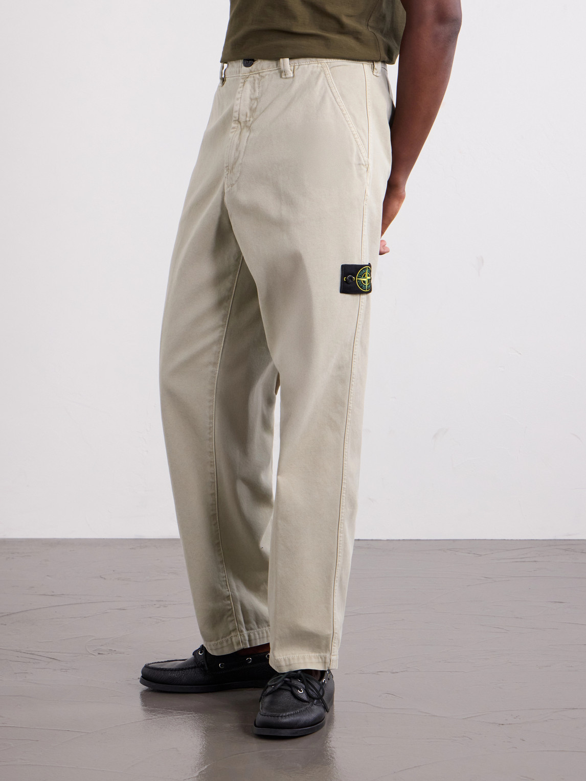 Straight-Leg Garment-Dyed Cotton Trousers
