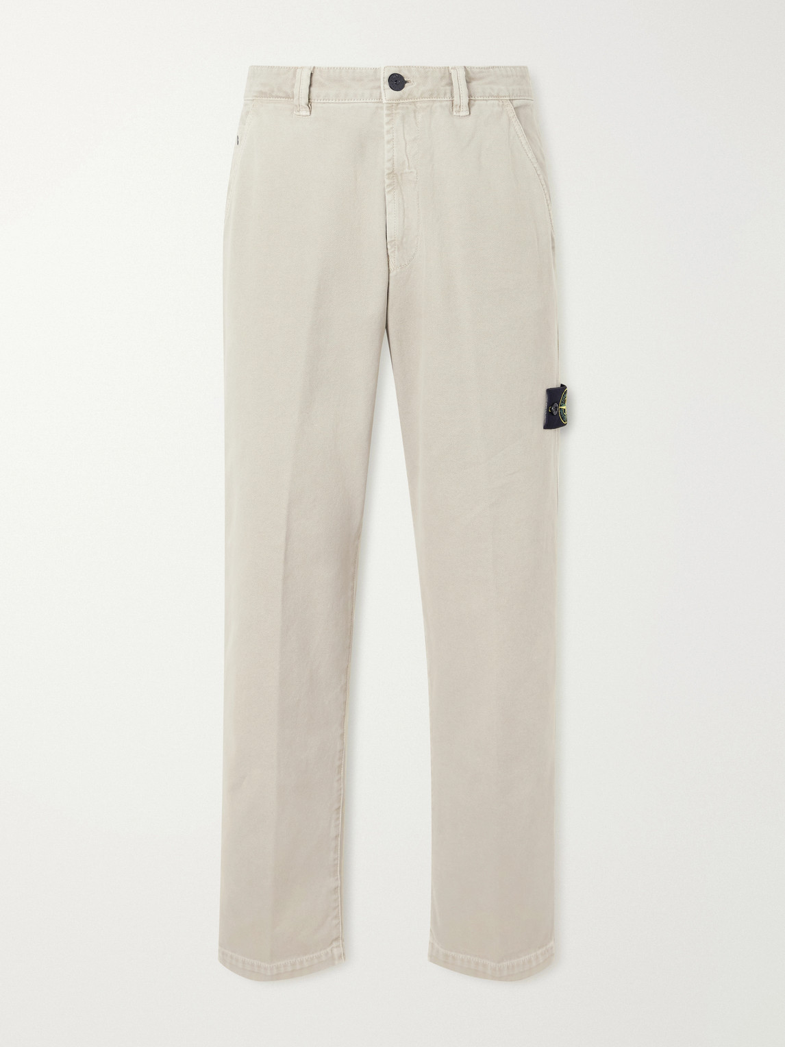 Straight-Leg Garment-Dyed Cotton Trousers