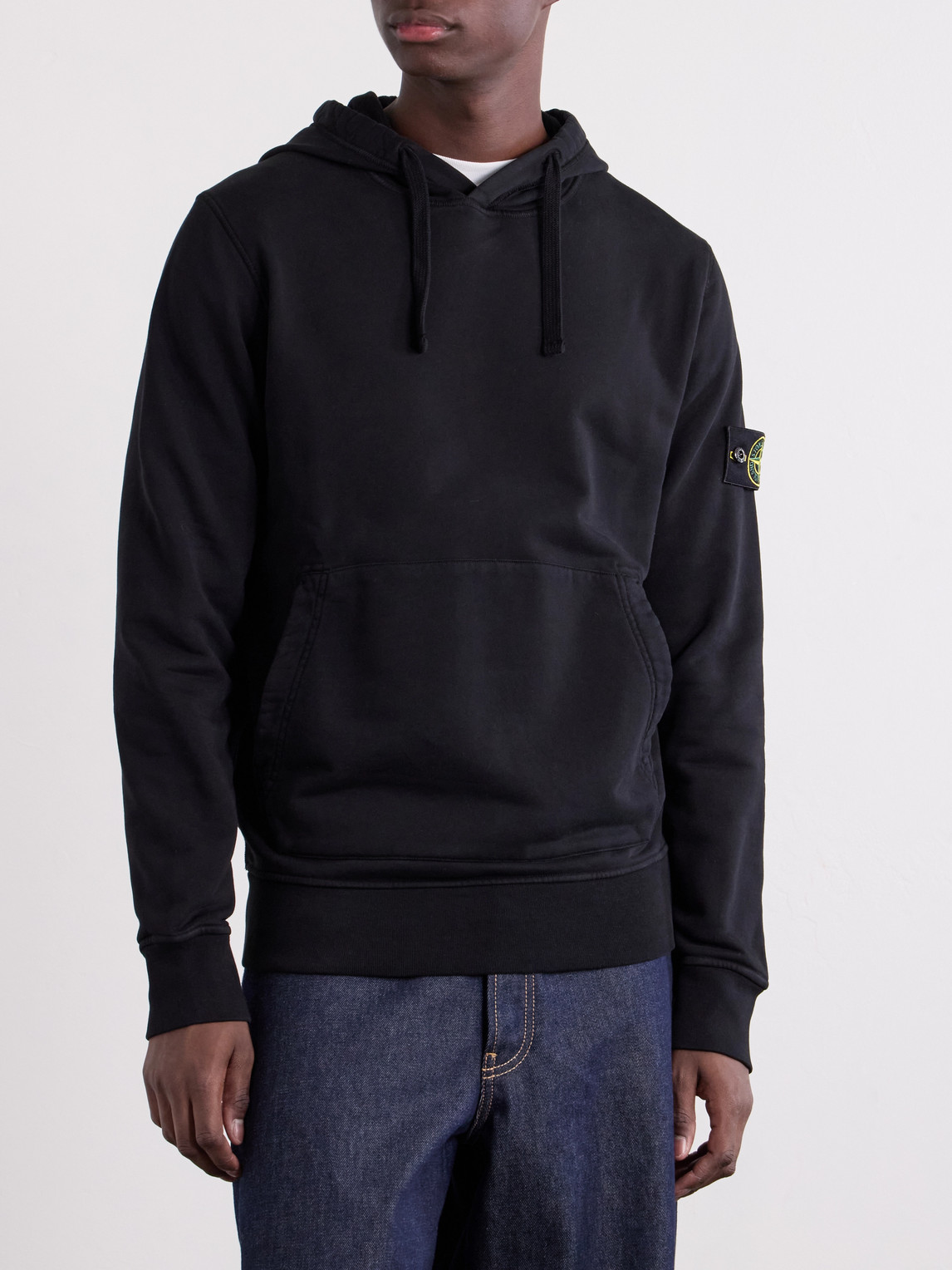 Garment-Dyed Cotton-Fleece Hoodie