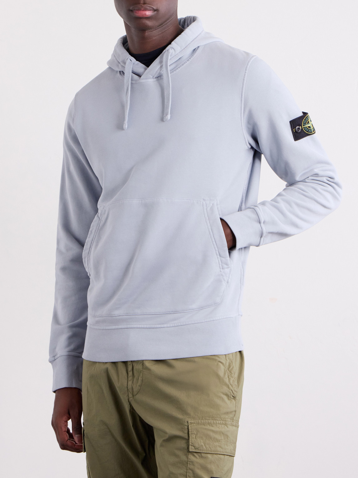 Garment-Dyed Cotton-Fleece Hoodie