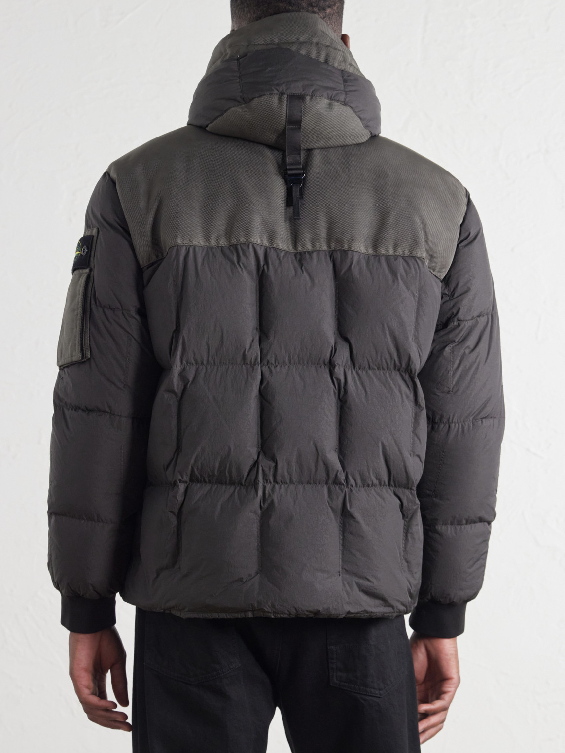 Padded Quilted Garment-Dyed Crinkle Reps Ny Shell Down Jacket