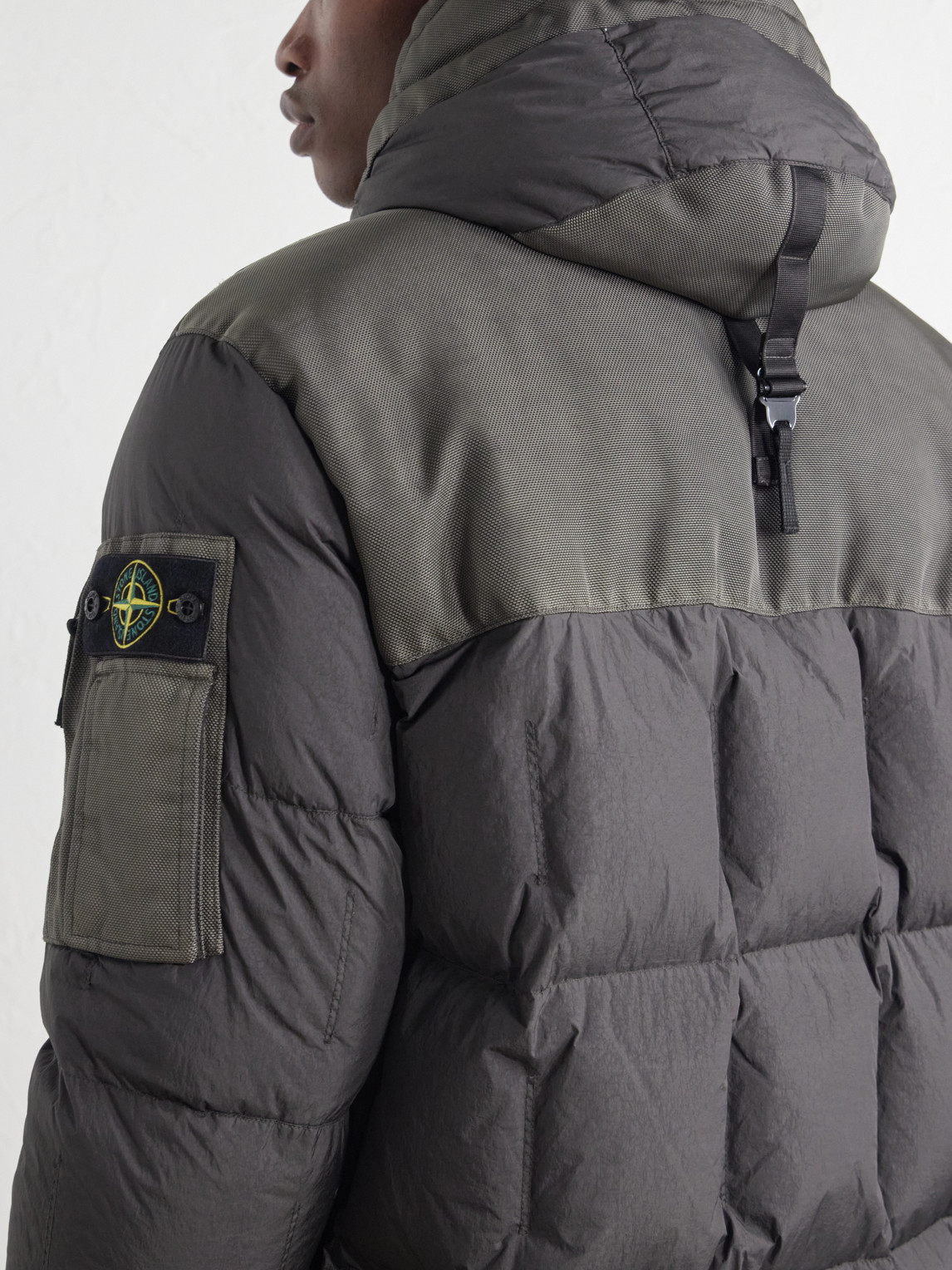 Padded Quilted Garment-Dyed Crinkle Reps Ny Shell Down Jacket