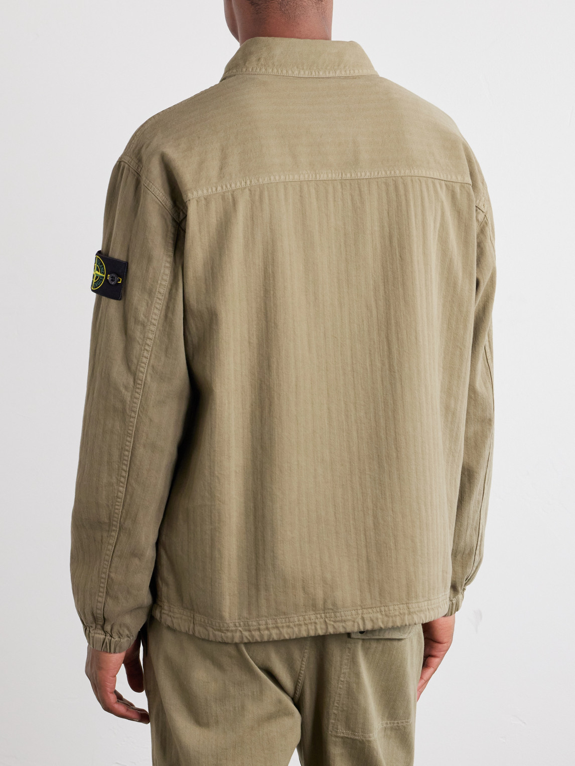 Garment-Dyed Herringbone Cotton Shirt