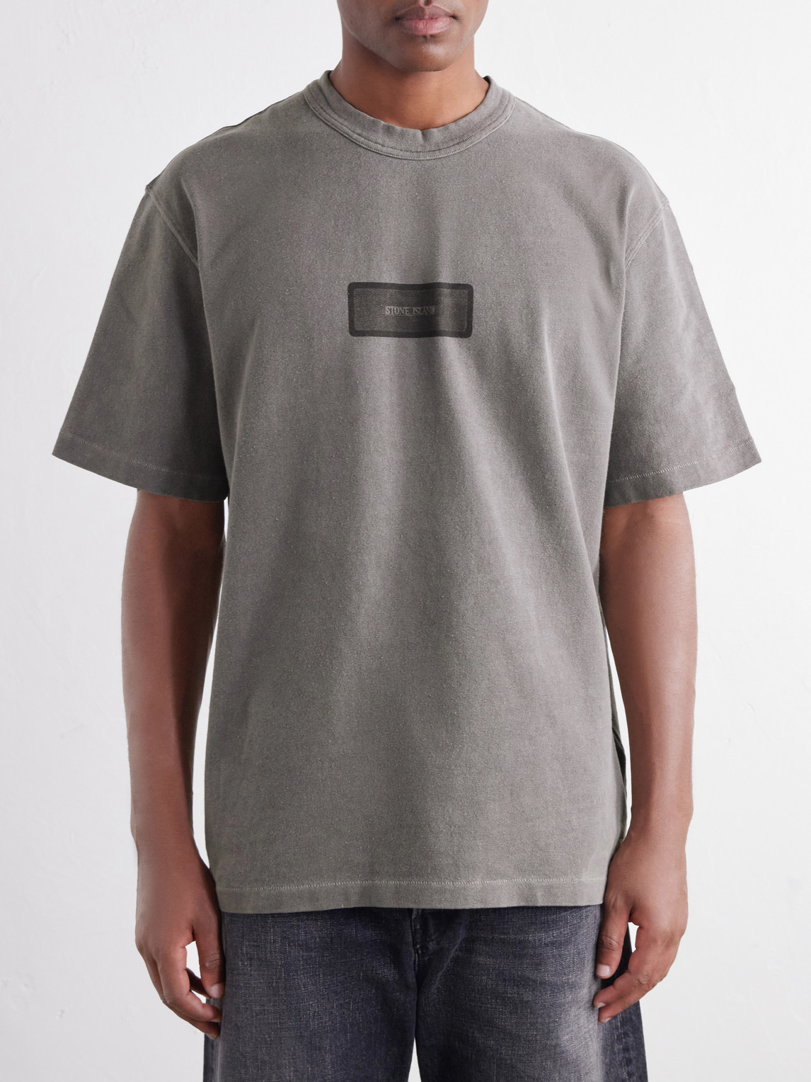 Logo-Print Mineral-Dyed Cotton-Jersey T-Shirt