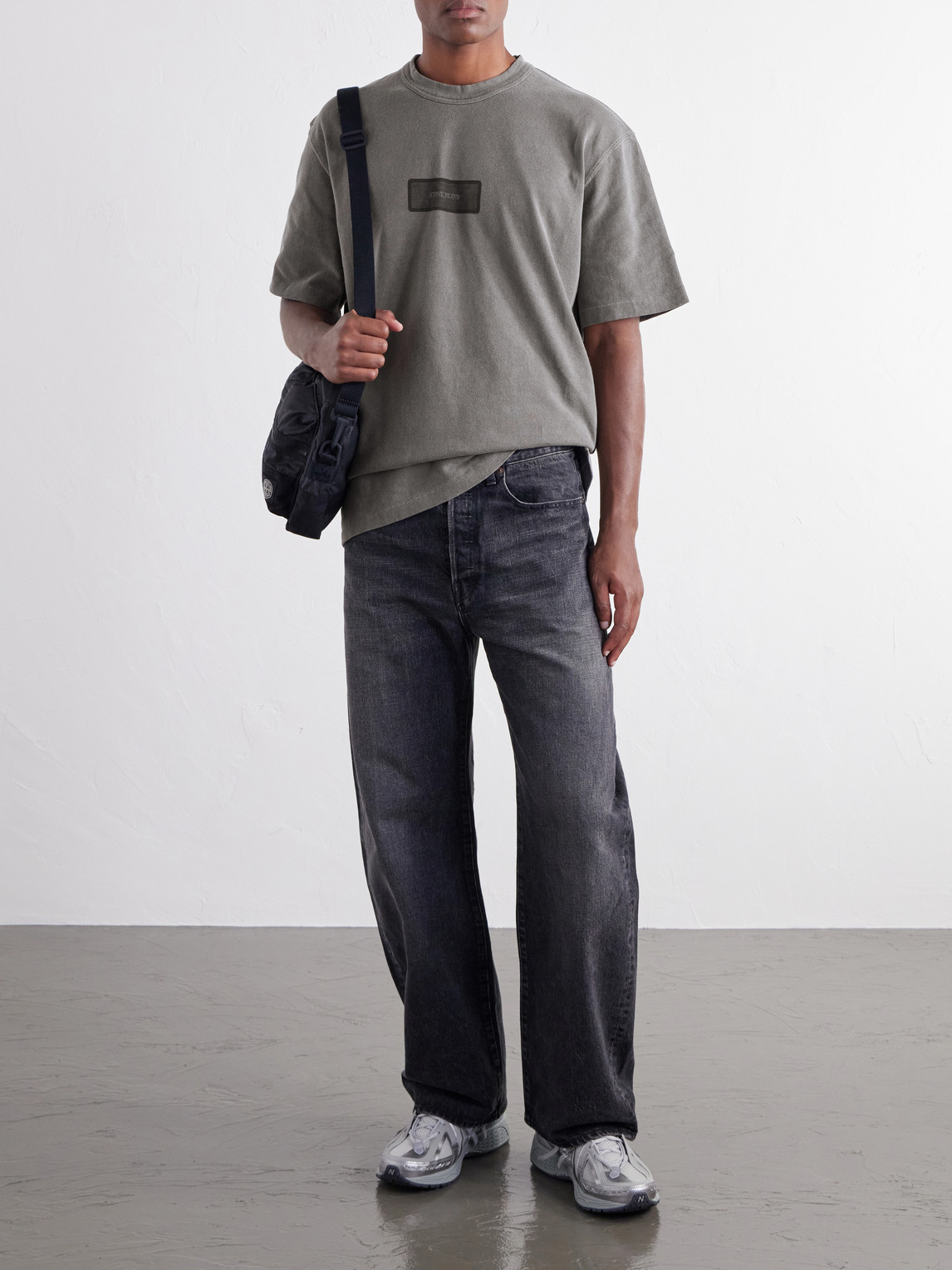 Logo-Print Mineral-Dyed Cotton-Jersey T-Shirt