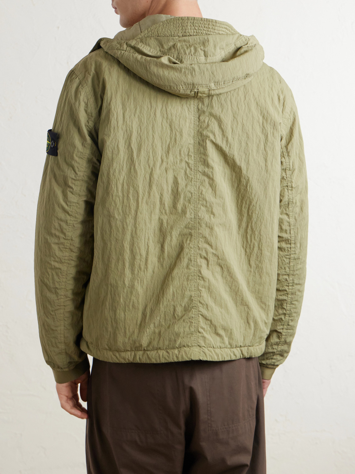 Garment-Dyed Padded Crinkled Warp Rib Nylon-Tc Hooded Jacket