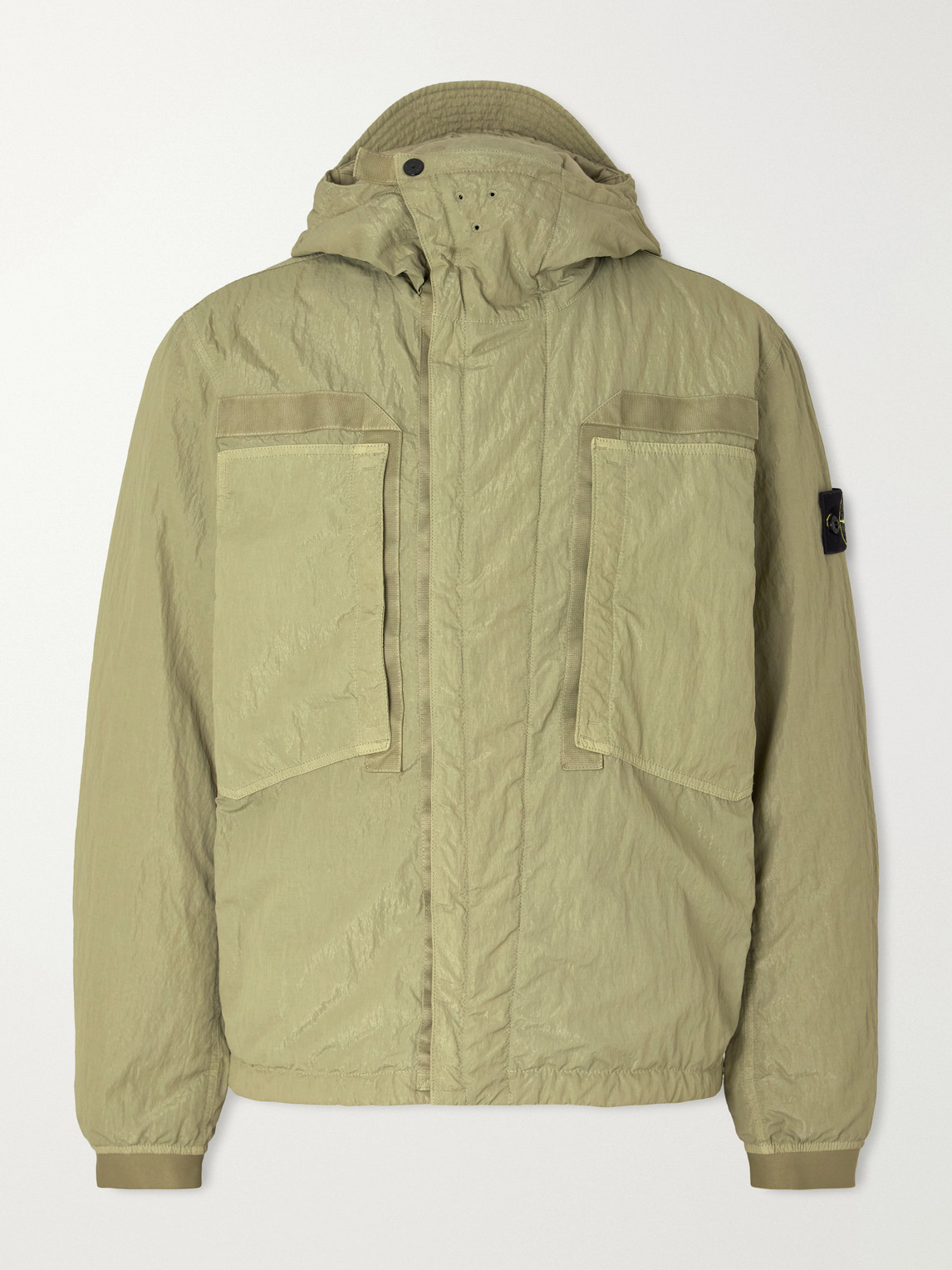 Garment-Dyed Padded Crinkled Warp Rib Nylon-Tc Hooded Jacket