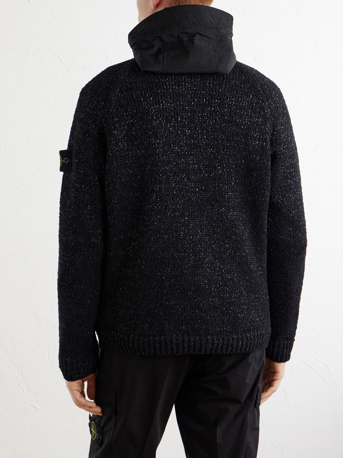 Reversible Brushed Cotton And Nylon-Raffia Jacket