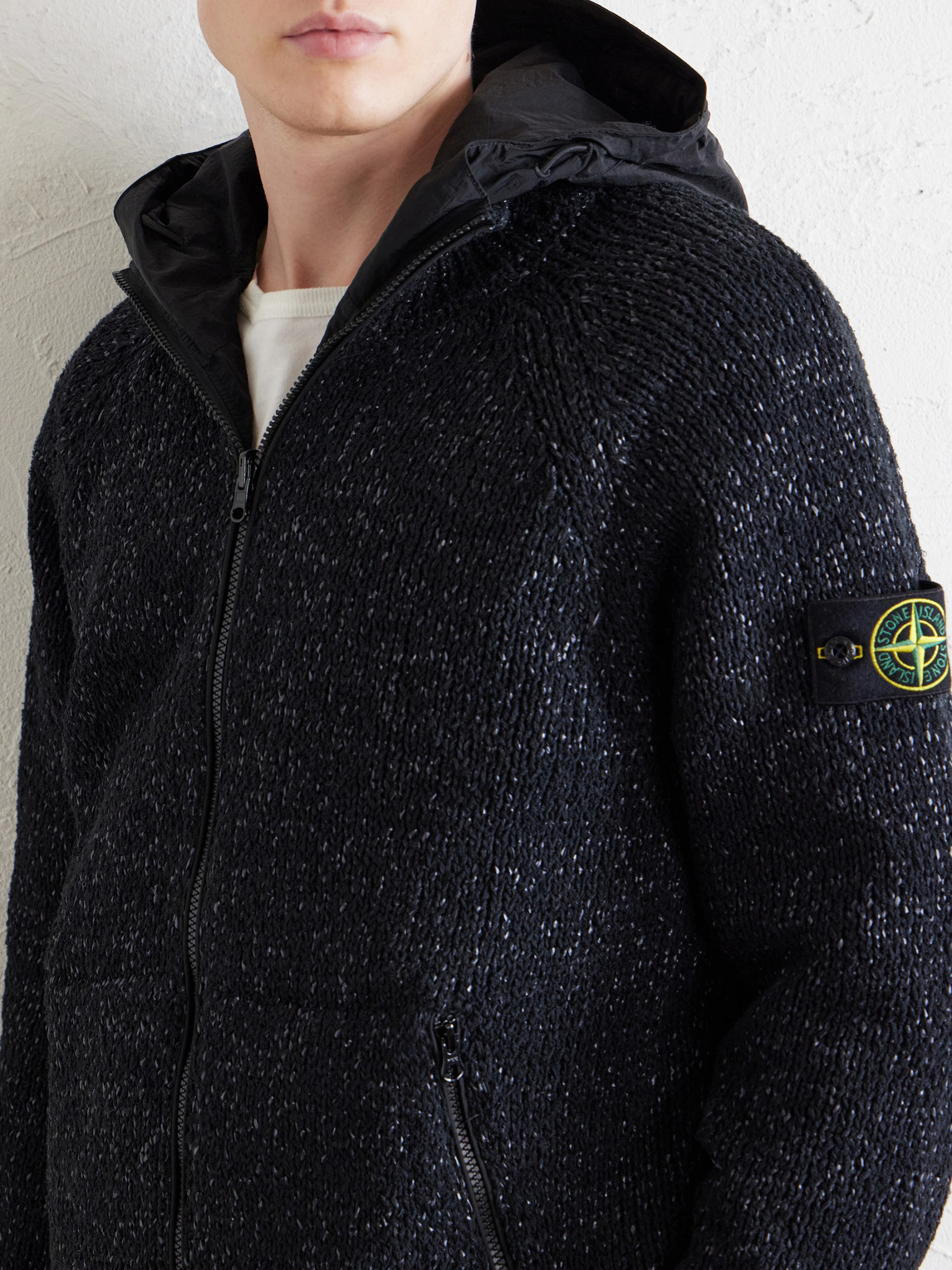 Reversible Brushed Cotton And Nylon-Raffia Jacket