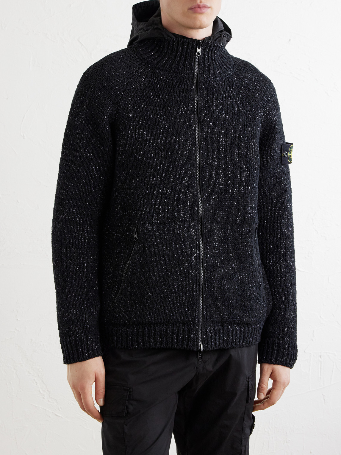 Reversible Brushed Cotton And Nylon-Raffia Jacket
