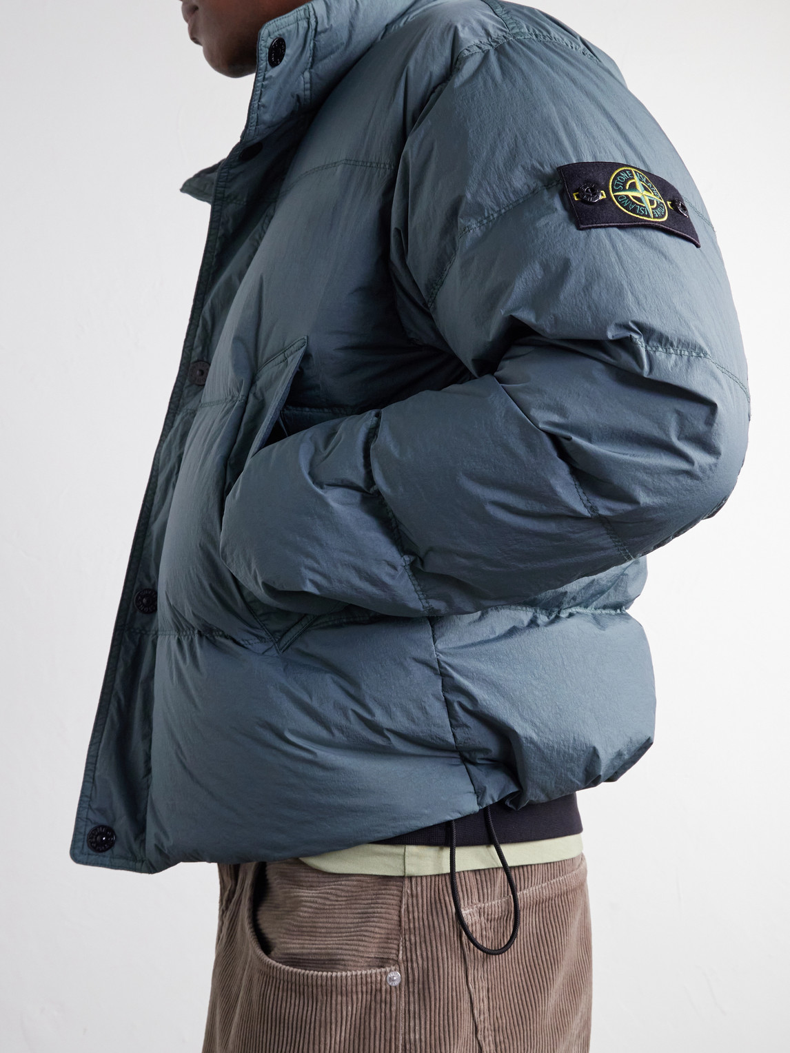 Quilted Garment-Dyed Recycled Crinkle Reps Ny Shell Down Jacket