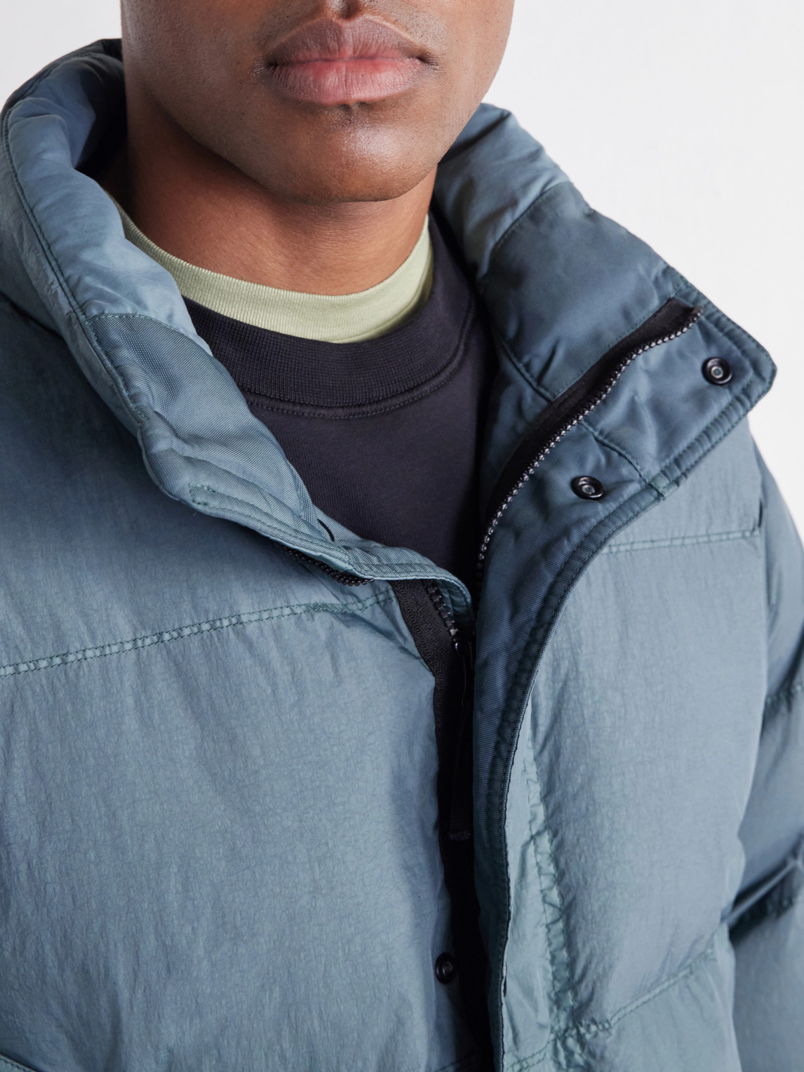 Quilted Garment-Dyed Recycled Crinkle Reps Ny Shell Down Jacket