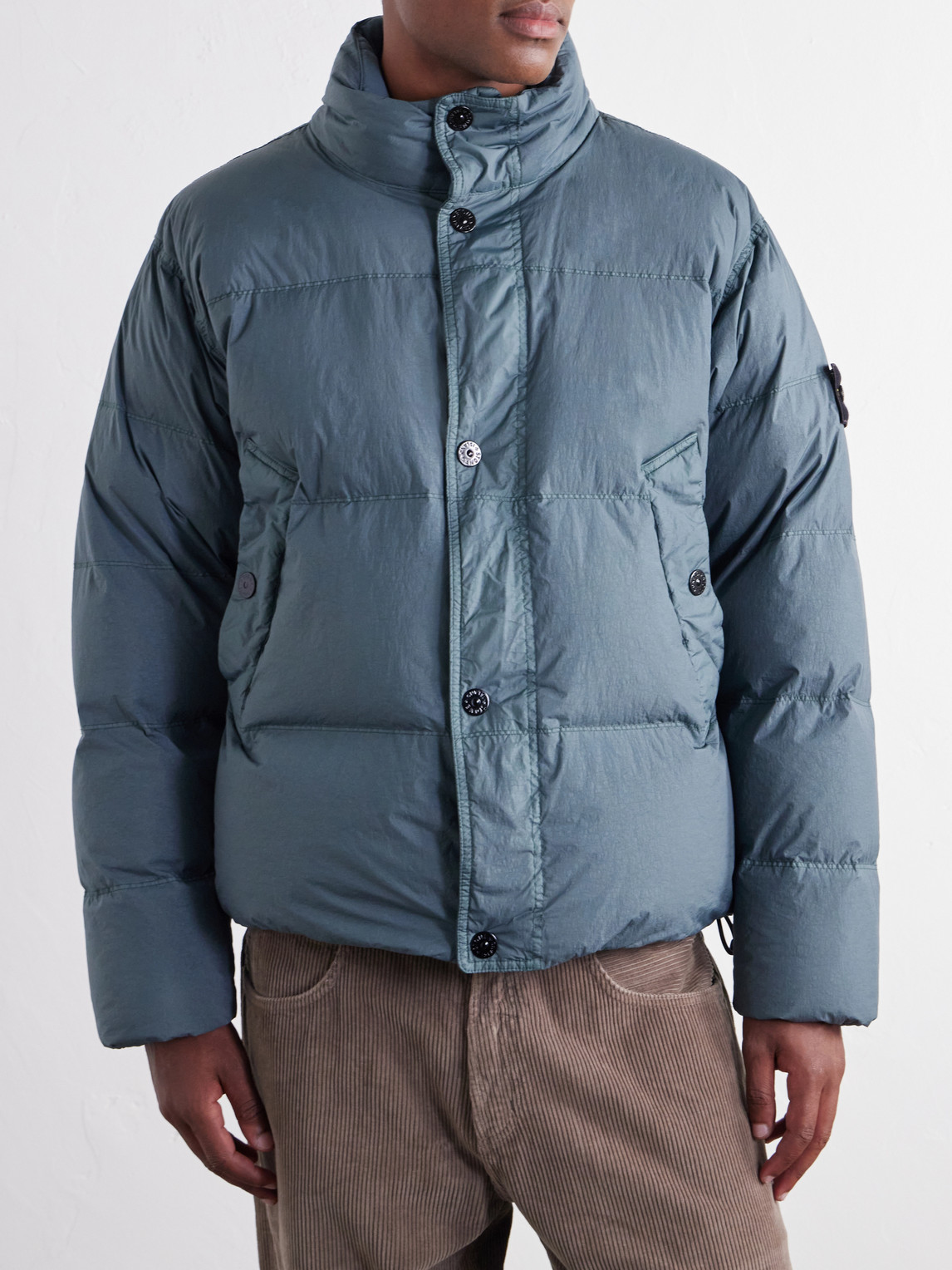 Quilted Garment-Dyed Recycled Crinkle Reps Ny Shell Down Jacket