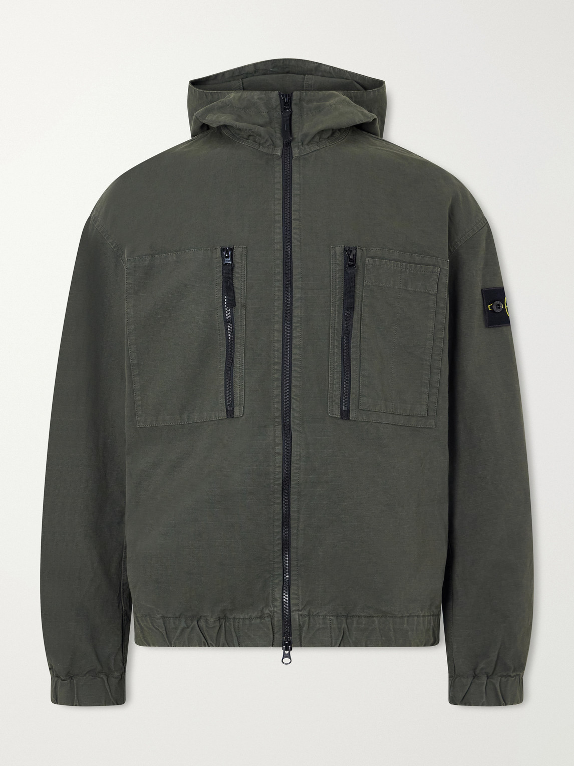 Garment-Dyed Organic Cotton Ripstop Hooded Jacket