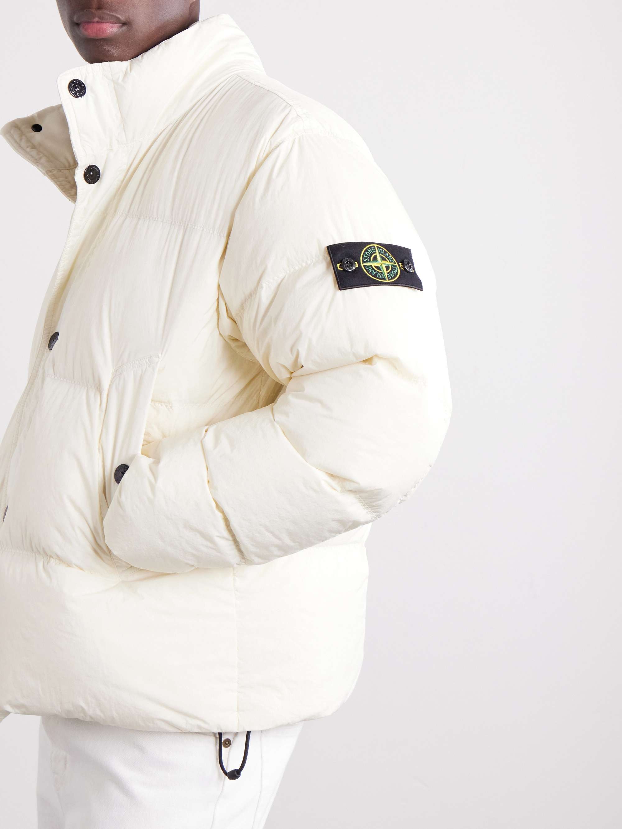 STONE ISLAND Garment-Dyed Crinkled-Shell Down Jacket for Men | MR