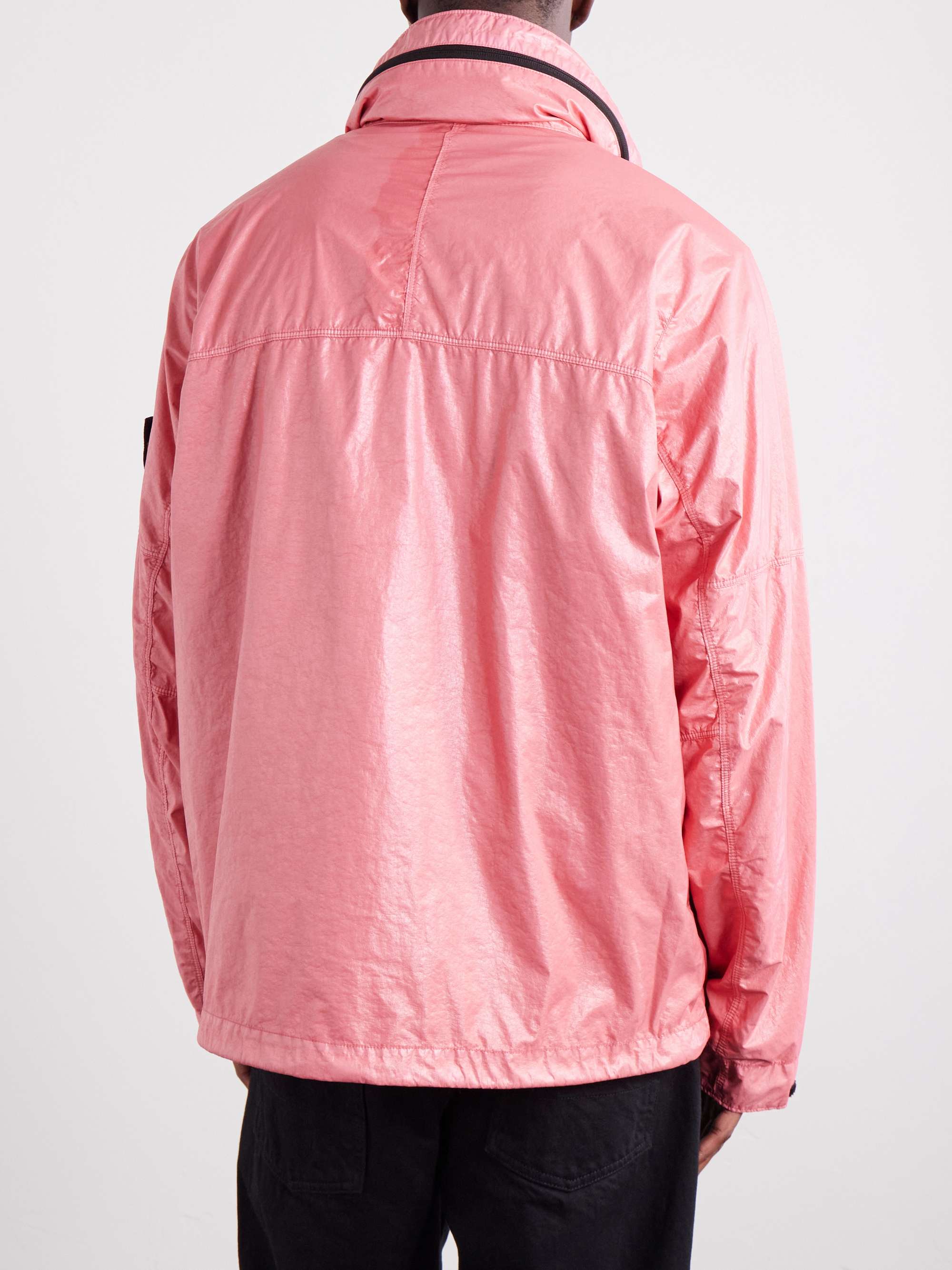 STONE ISLAND Garment-Dyed Crinkled-Shell Hooded Jacket for Men