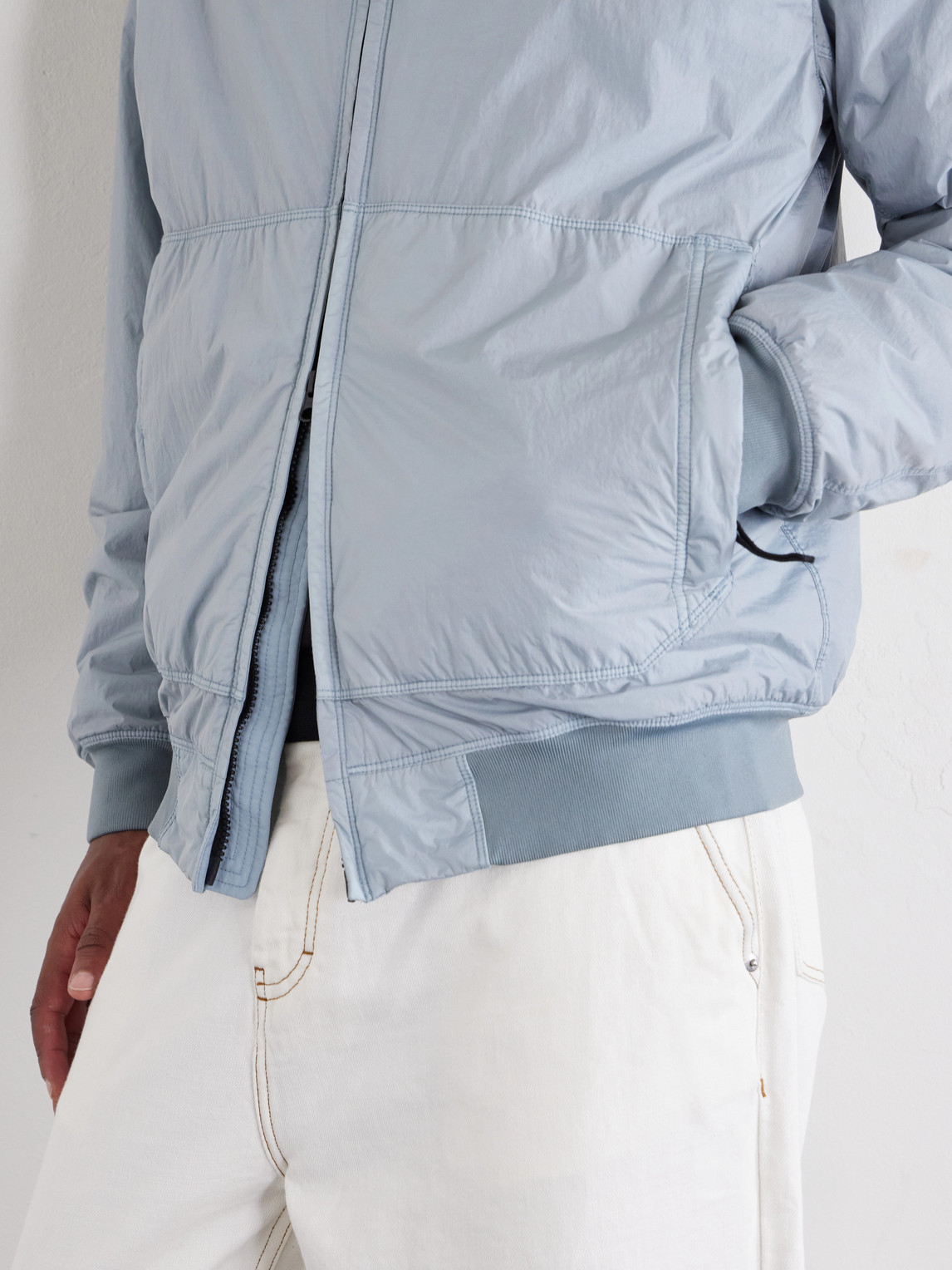 Padded Garment-Dyed Recycled Crinkle Reps Ny Shell Hooded Jacket