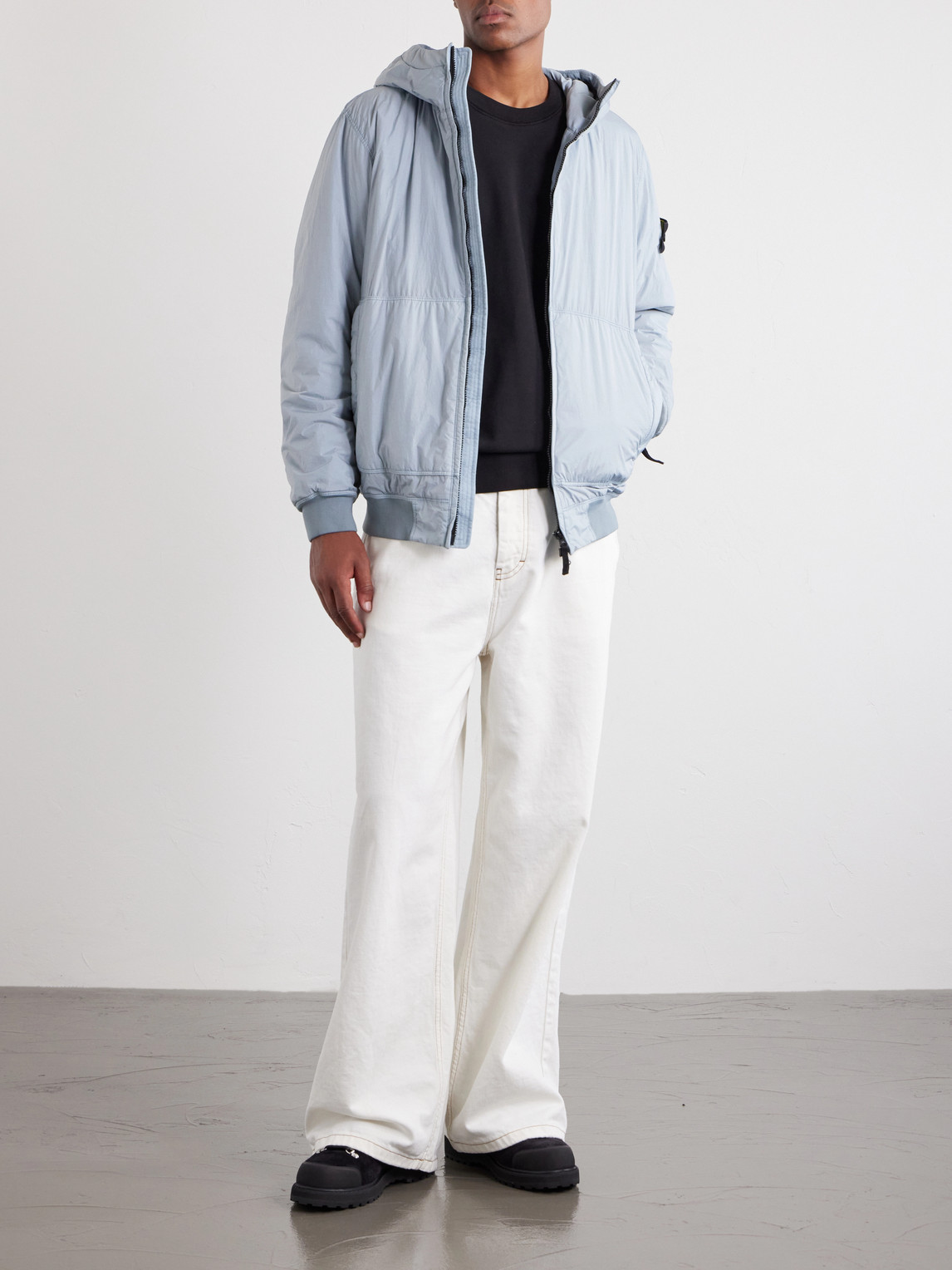Padded Garment-Dyed Recycled Crinkle Reps Ny Shell Hooded Jacket