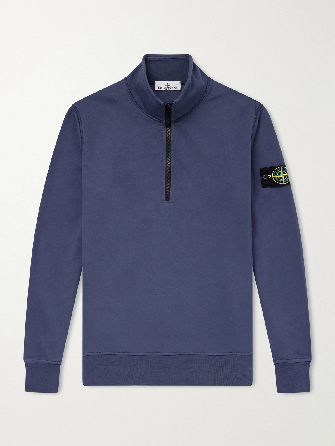 Garment-Dyed Organic Cotton-Fleece Half-Zip Sweatshirt