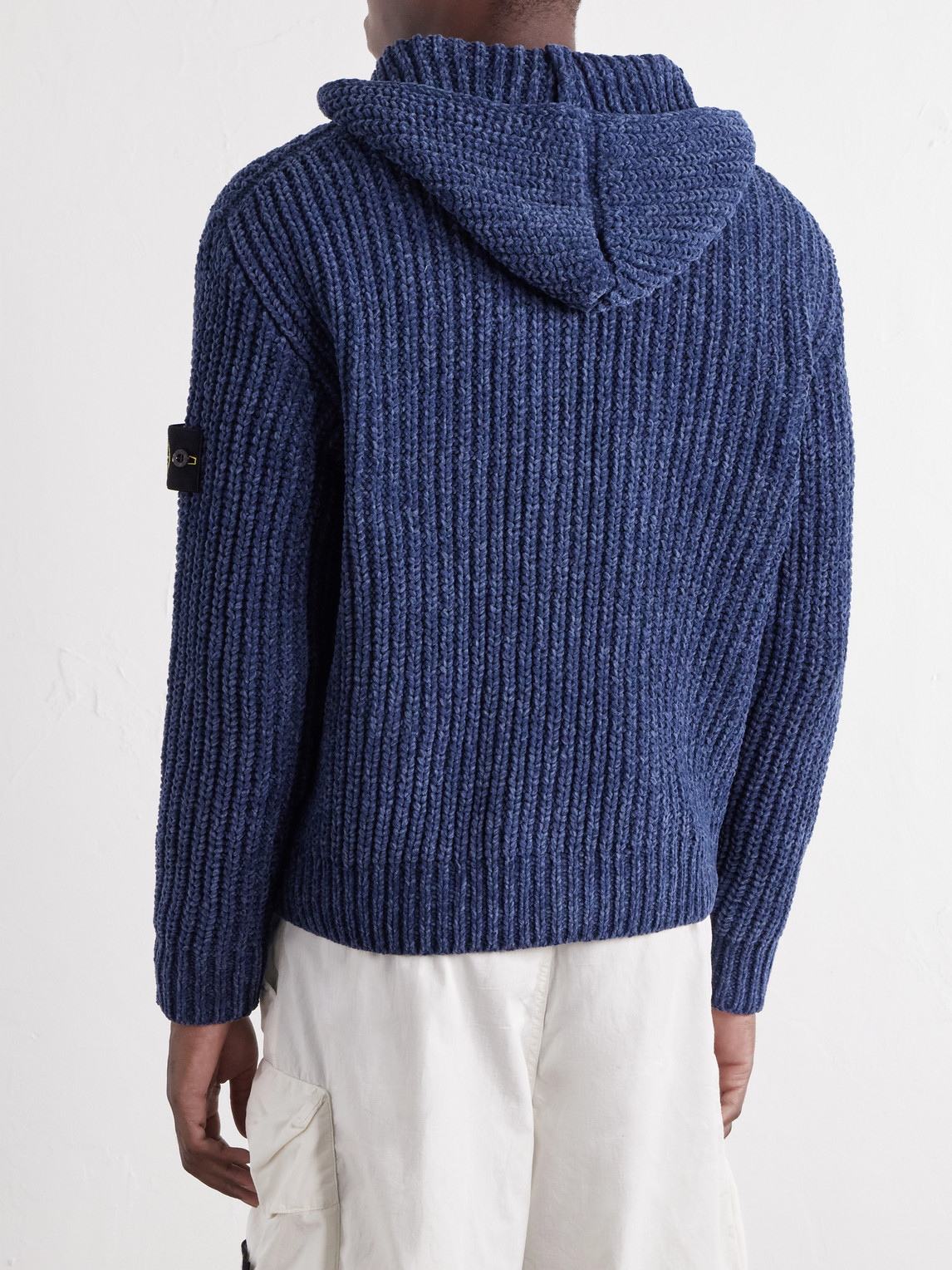Knitted Mouliné Cotton-Chenille Zip-Up Hoodie