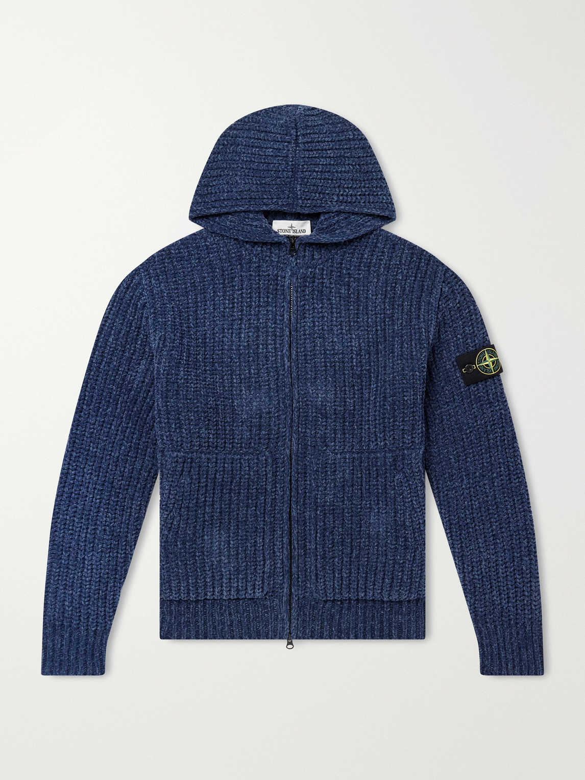 Knitted Mouliné Cotton-Chenille Zip-Up Hoodie