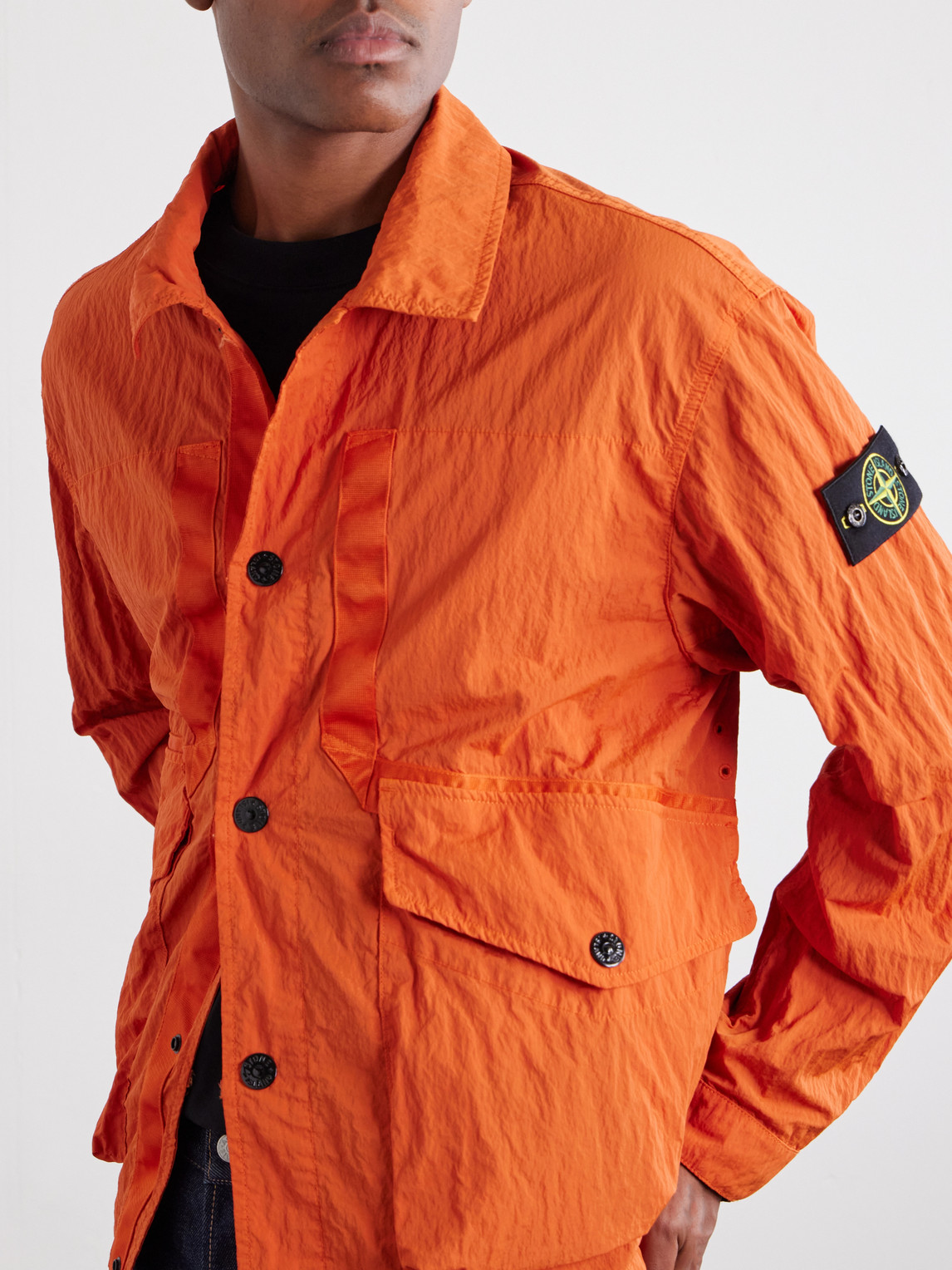 Padded Garment-Dyed Crinkled Warp Rib Nylon-Tc Jacket