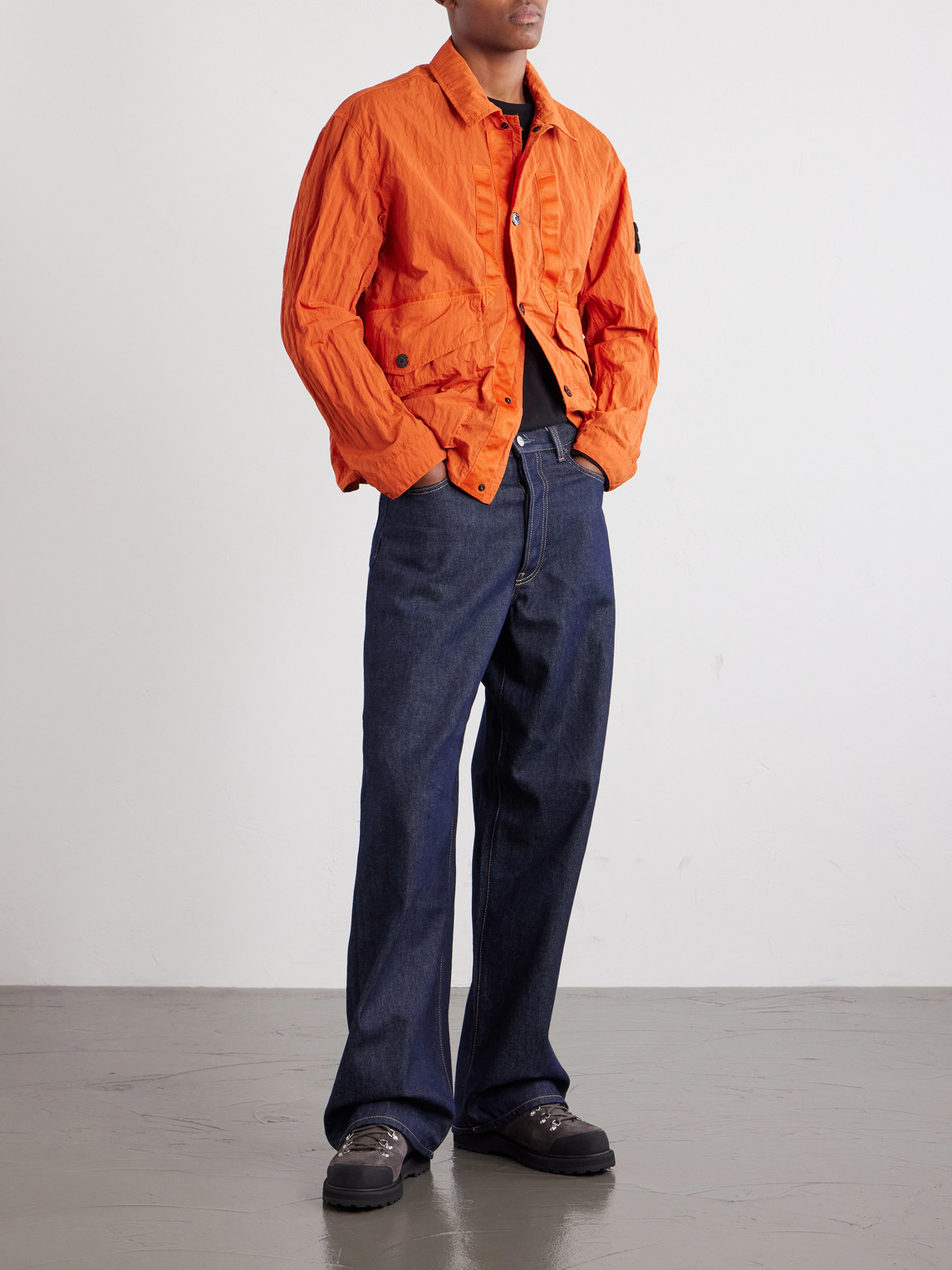 Padded Garment-Dyed Crinkled Warp Rib Nylon-Tc Jacket