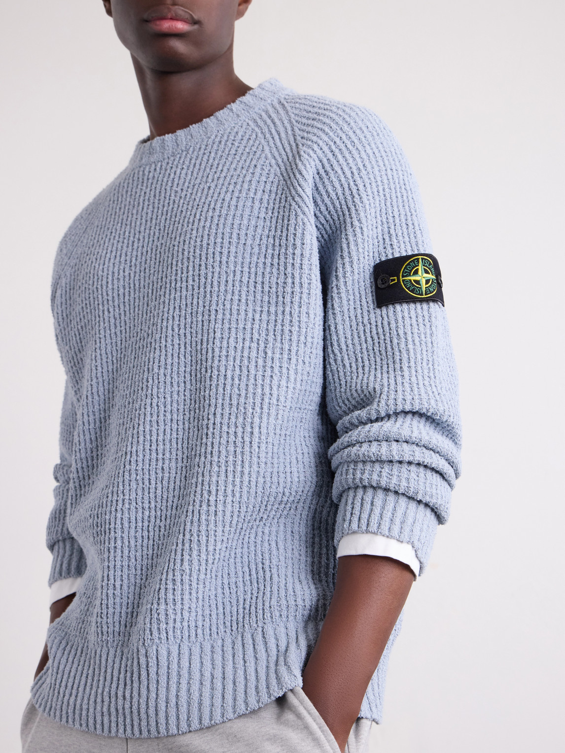 Ribbed Cotton-Blend Sweater