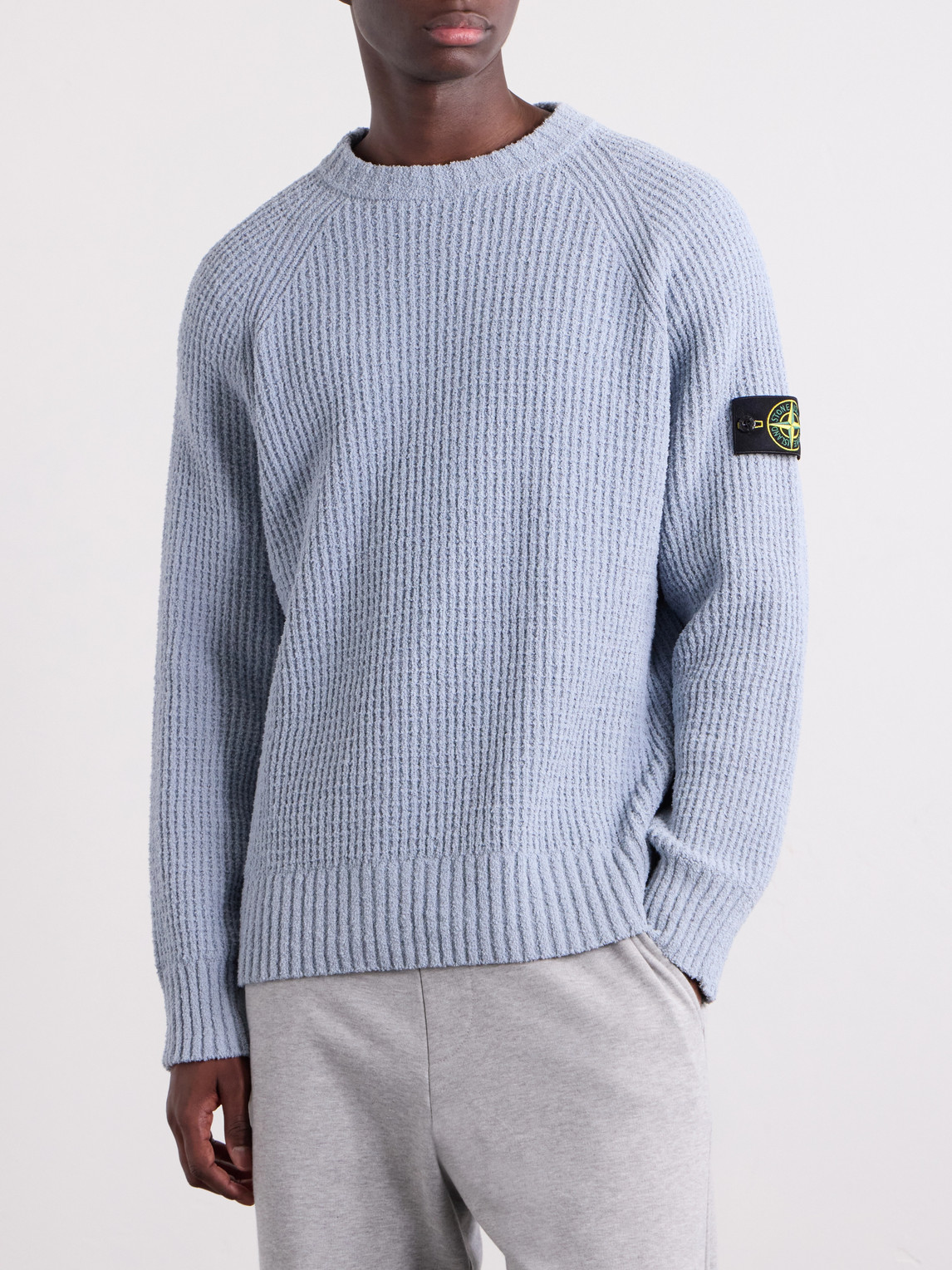 Ribbed Cotton-Blend Sweater