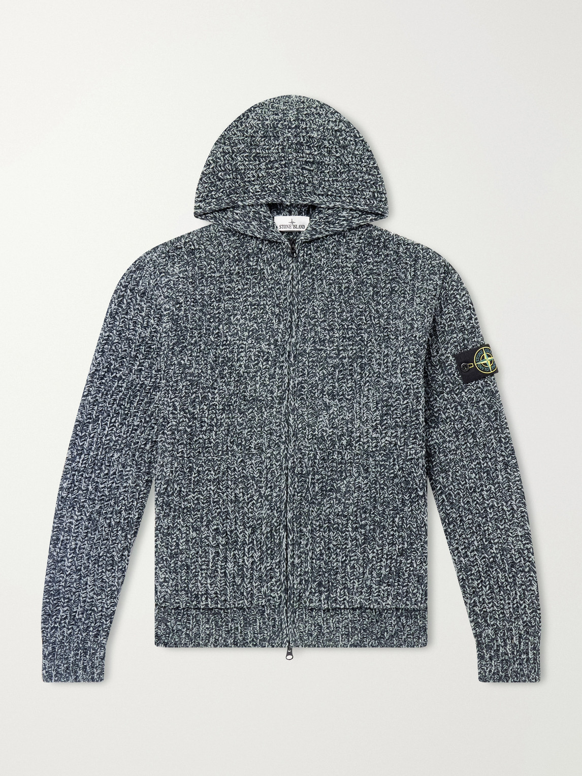 Knitted Mouliné Cotton-Chenille Zip-Up Hoodie