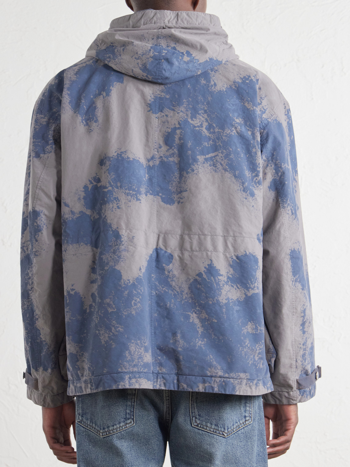 Garment-Dyed Paint-Splattered David Light-Tc Shell Hooded Parka