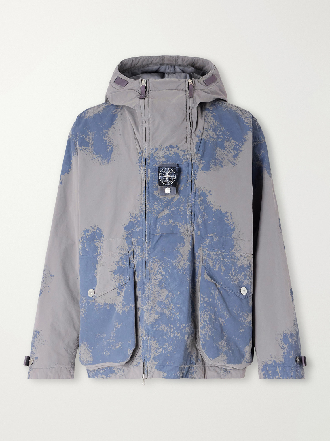 Garment-Dyed Paint-Splattered David Light-Tc Shell Hooded Parka