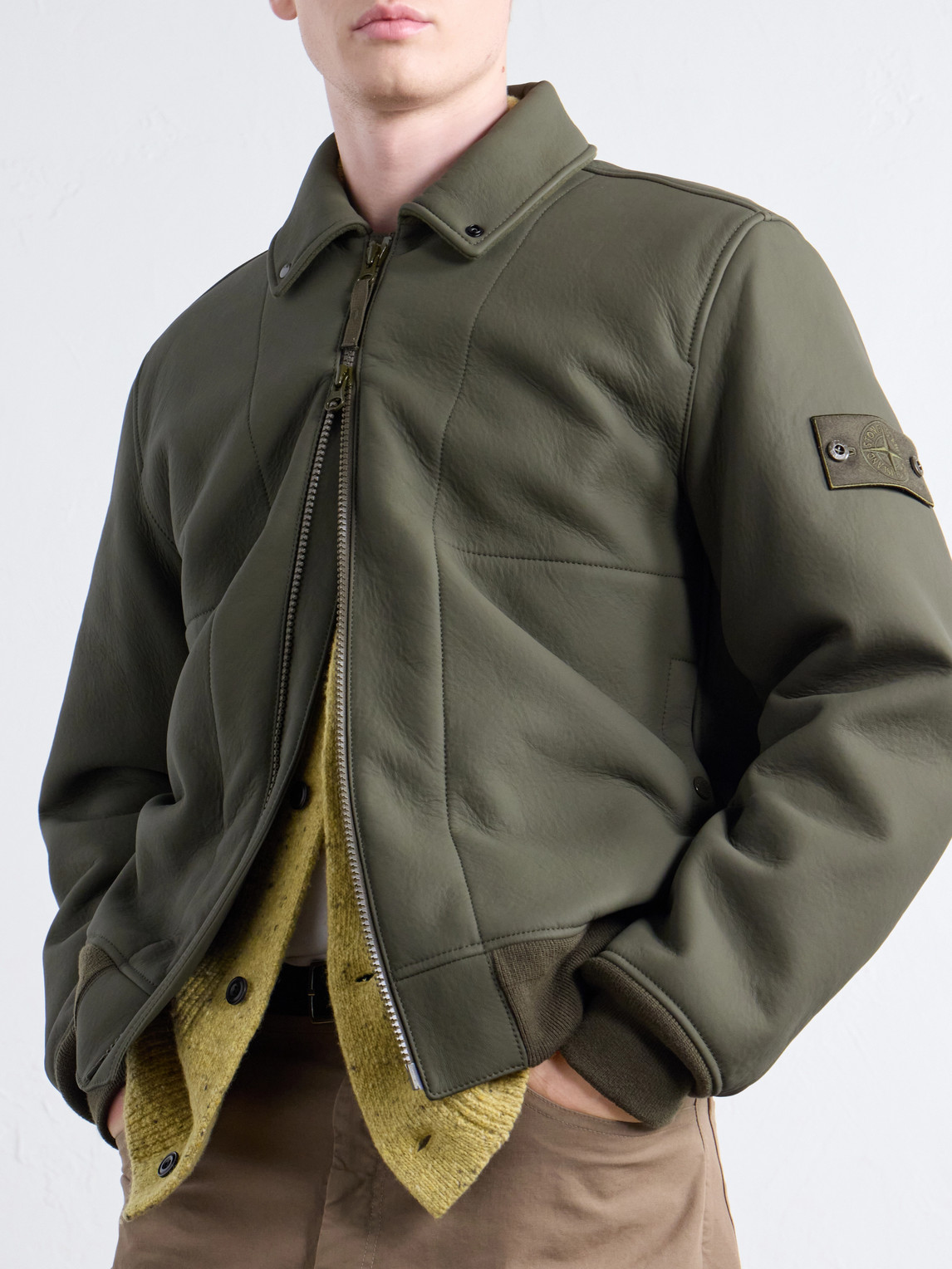 Ghost Garment-Dyed Bonded Rubberised- Leather